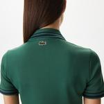 Kadın Straight Fit Yarım Fermuarlı Yeşil Elbise