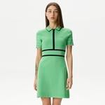 Kadın Flare Fit Polo Yaka Yeşil Elbise