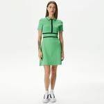 Kadın Flare Fit Polo Yaka Yeşil Elbise