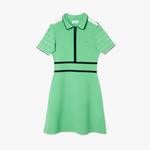 Kadın Flare Fit Polo Yaka Yeşil Elbise