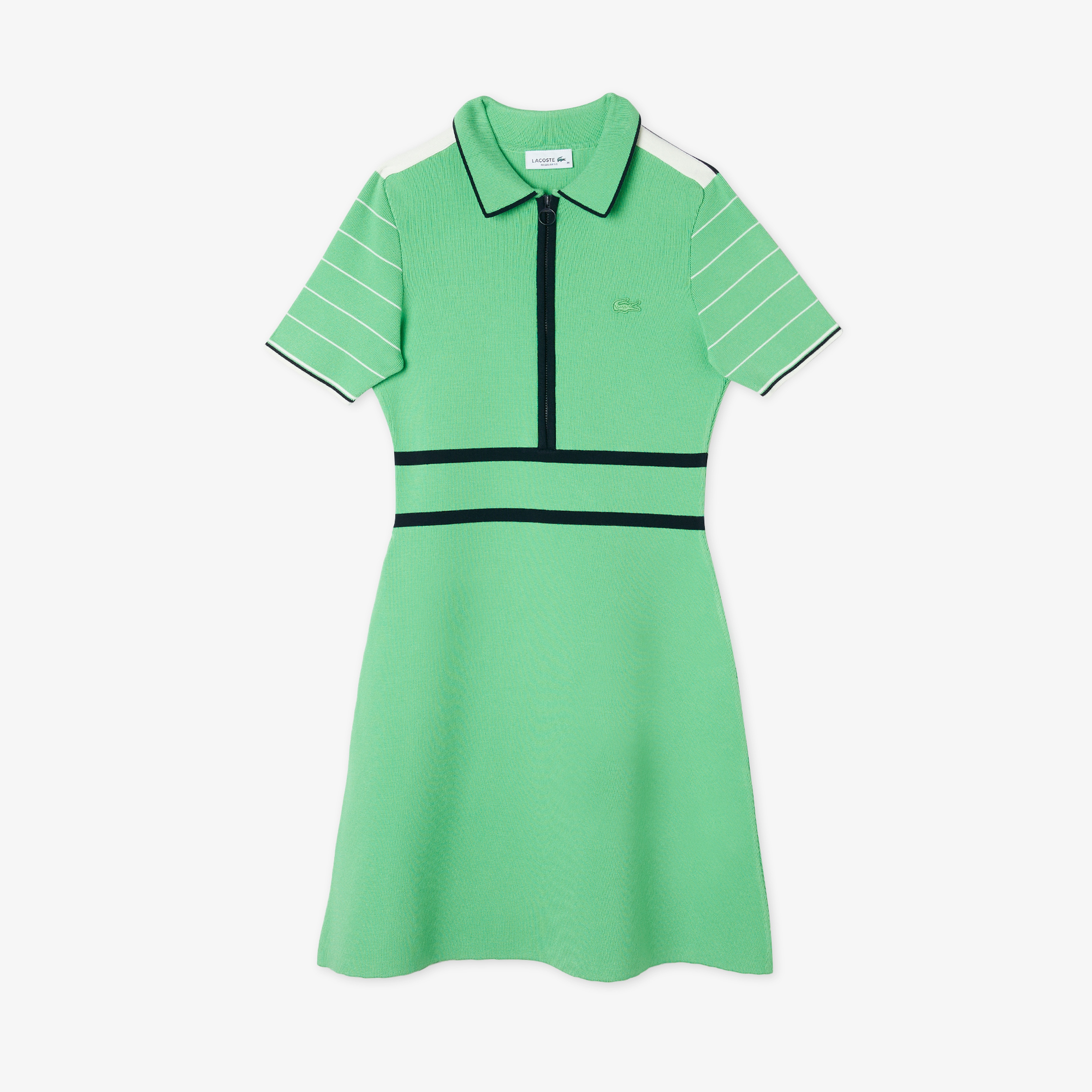 Kadın Flare Fit Polo Yaka Yeşil Elbise