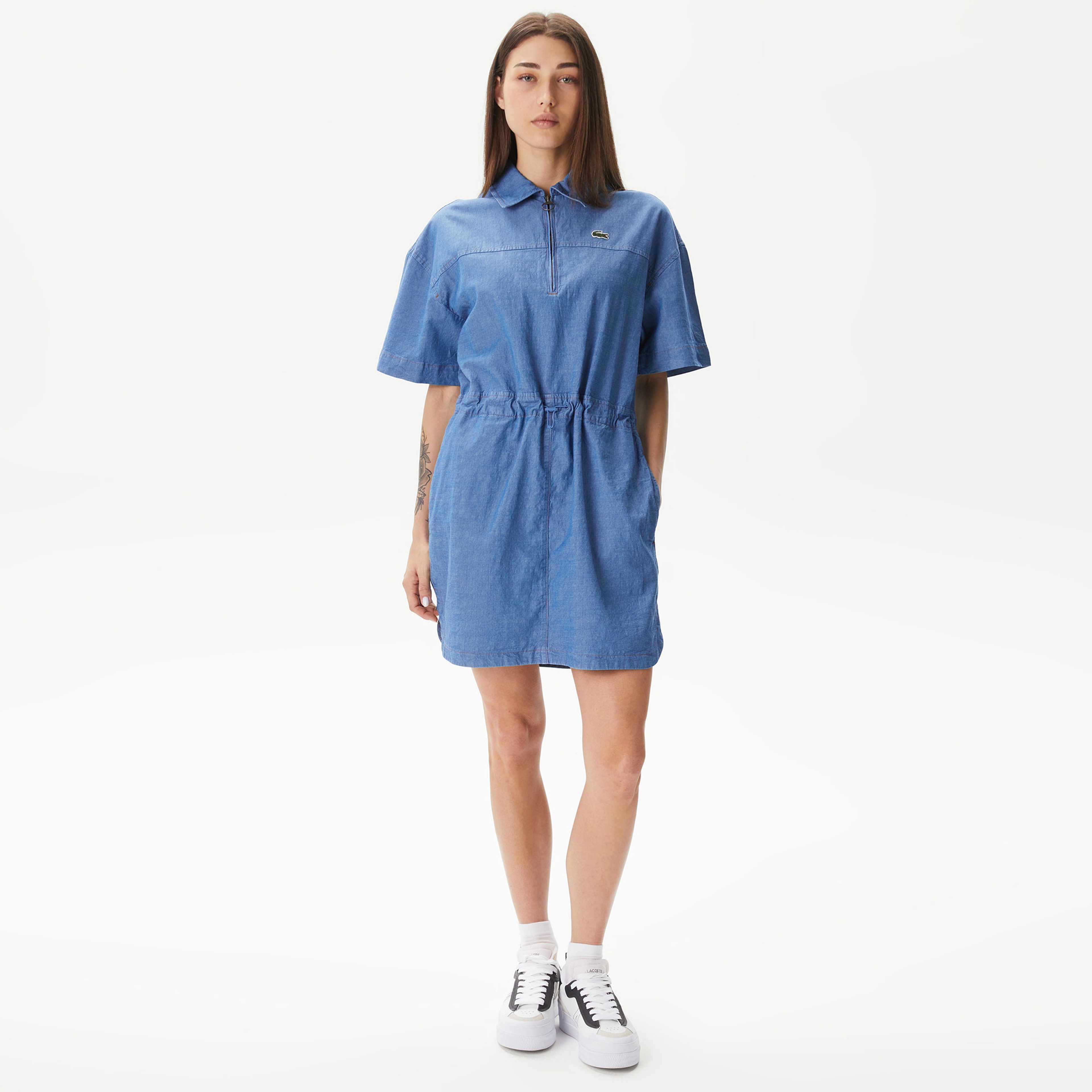 Kadın Straight Fit Denim Mavi Elbise