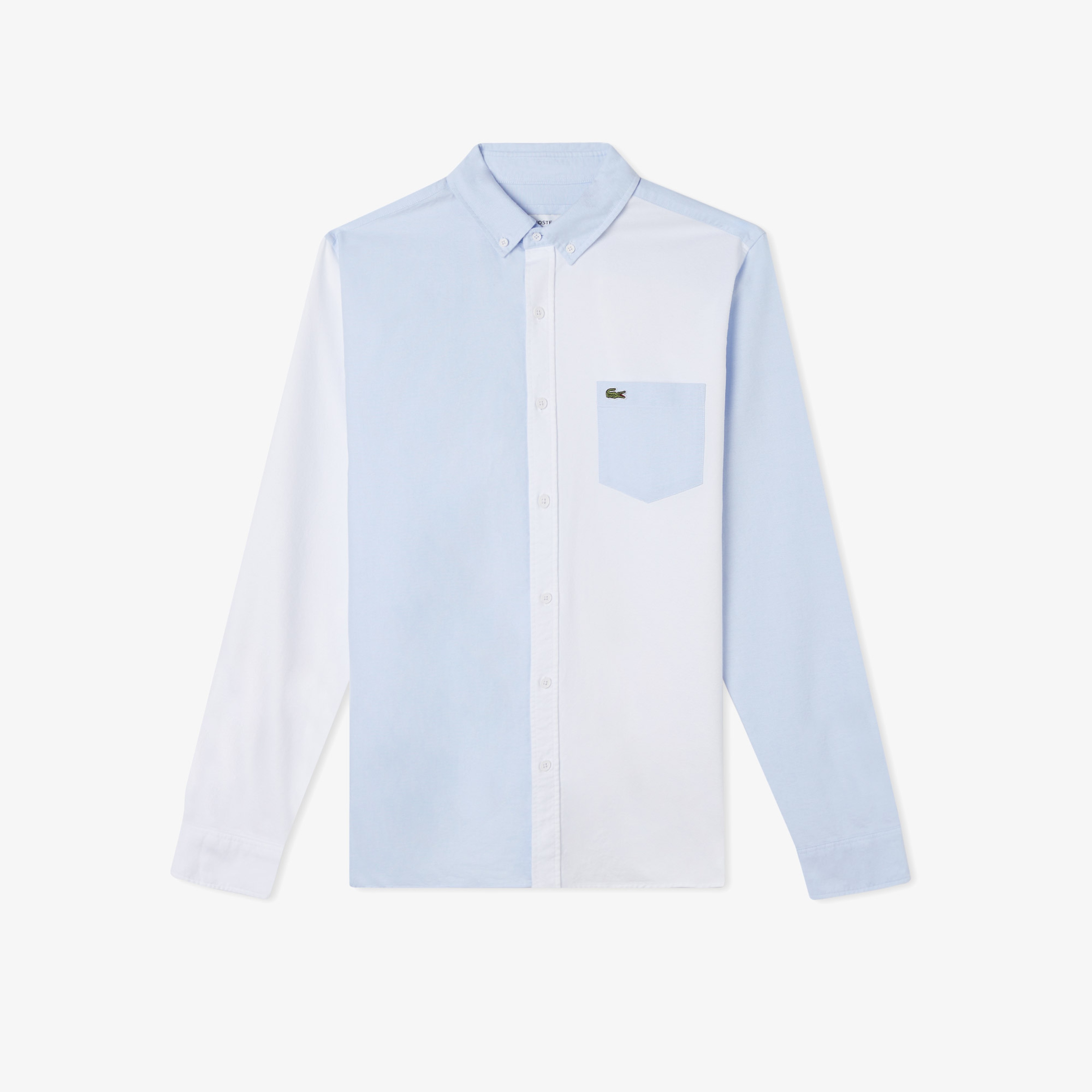 Erkek Regular Fit Renk Bloklu Beyaz Gömlek