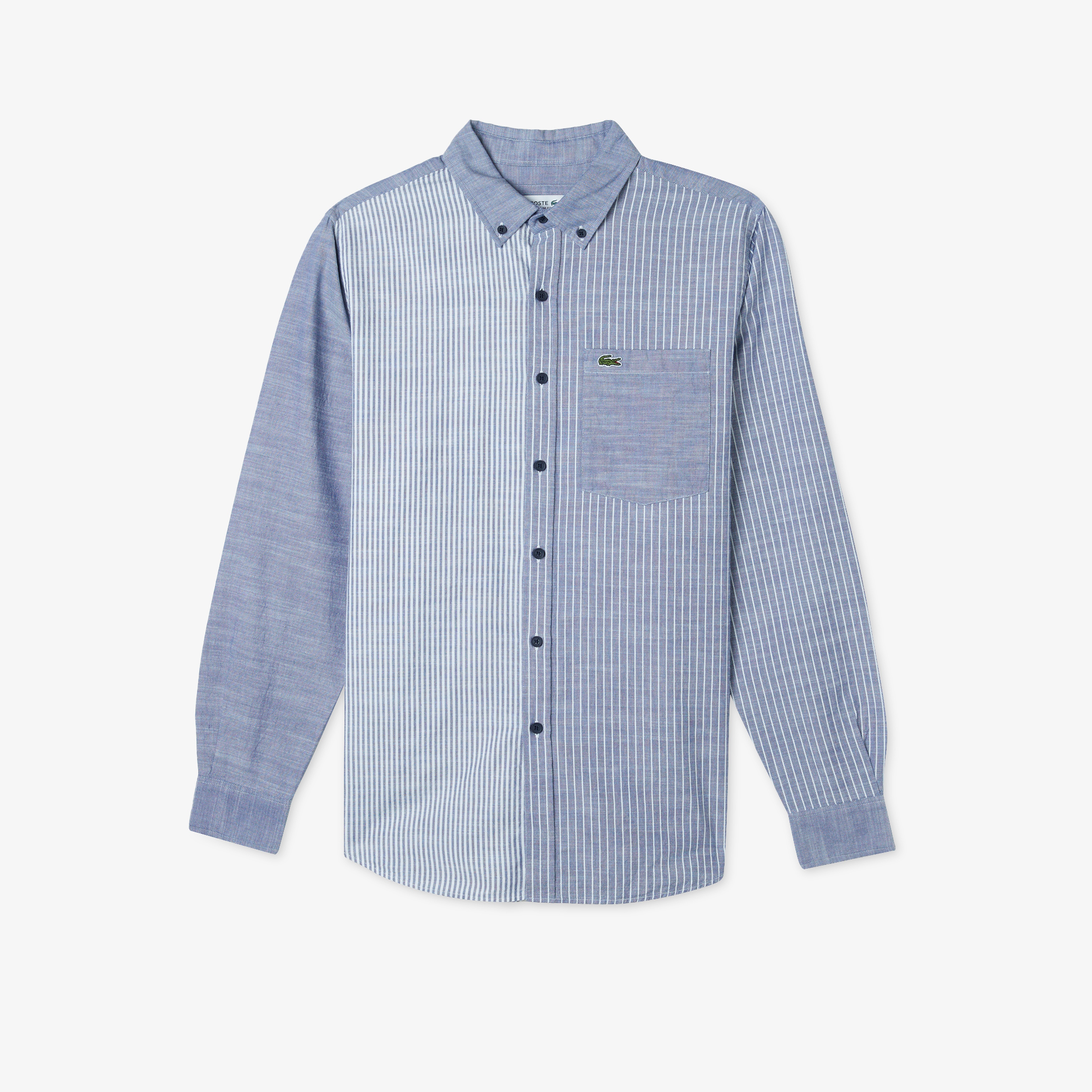 Erkek Regular Fit Çizgili Lacivert Gömlek