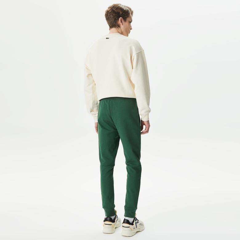 Erkek Slim Fit Organik Pamuk Koyu Yeşil Eşofman Altı