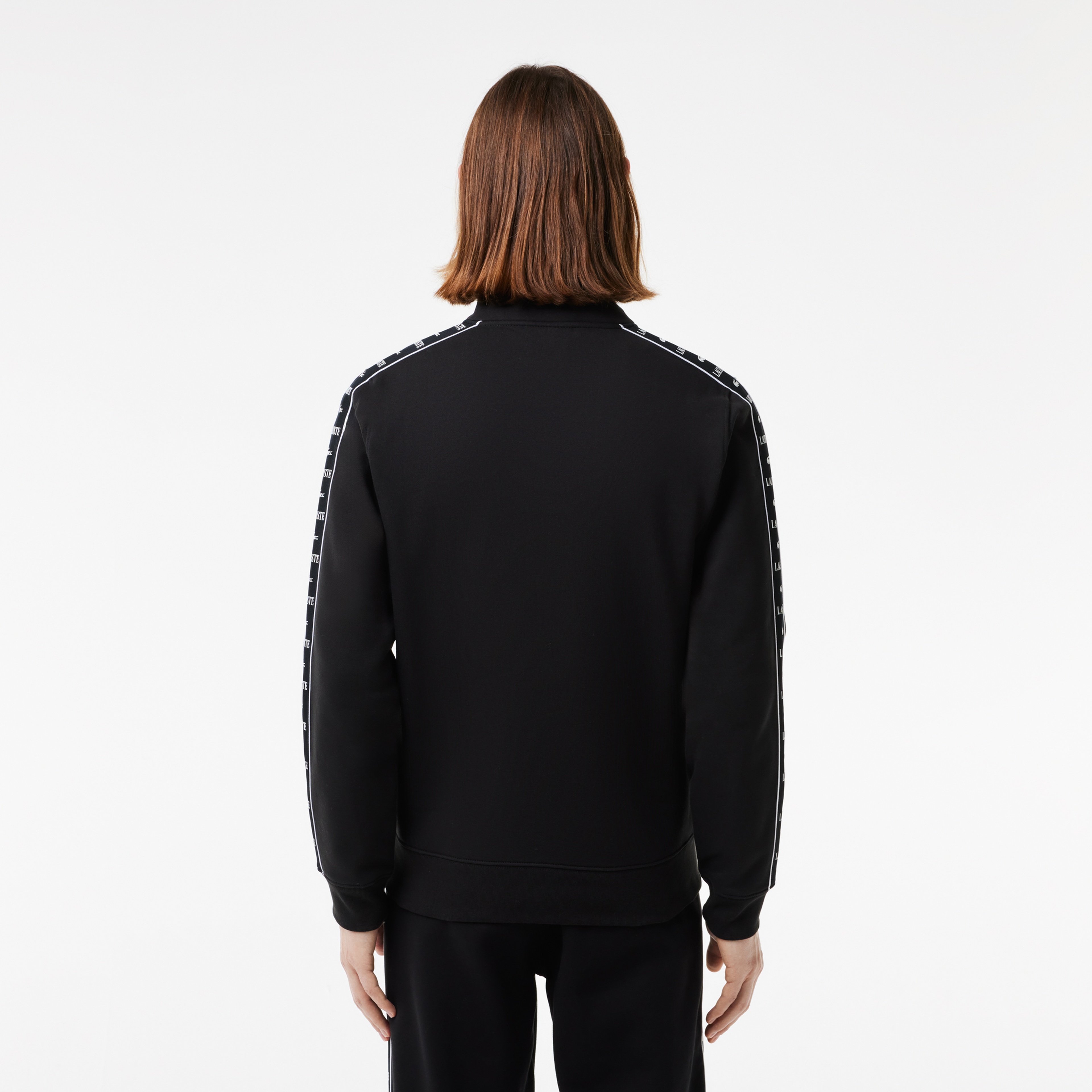 Erkek Classic Fit Dik Yaka Baskılı Siyah Sweatshirt