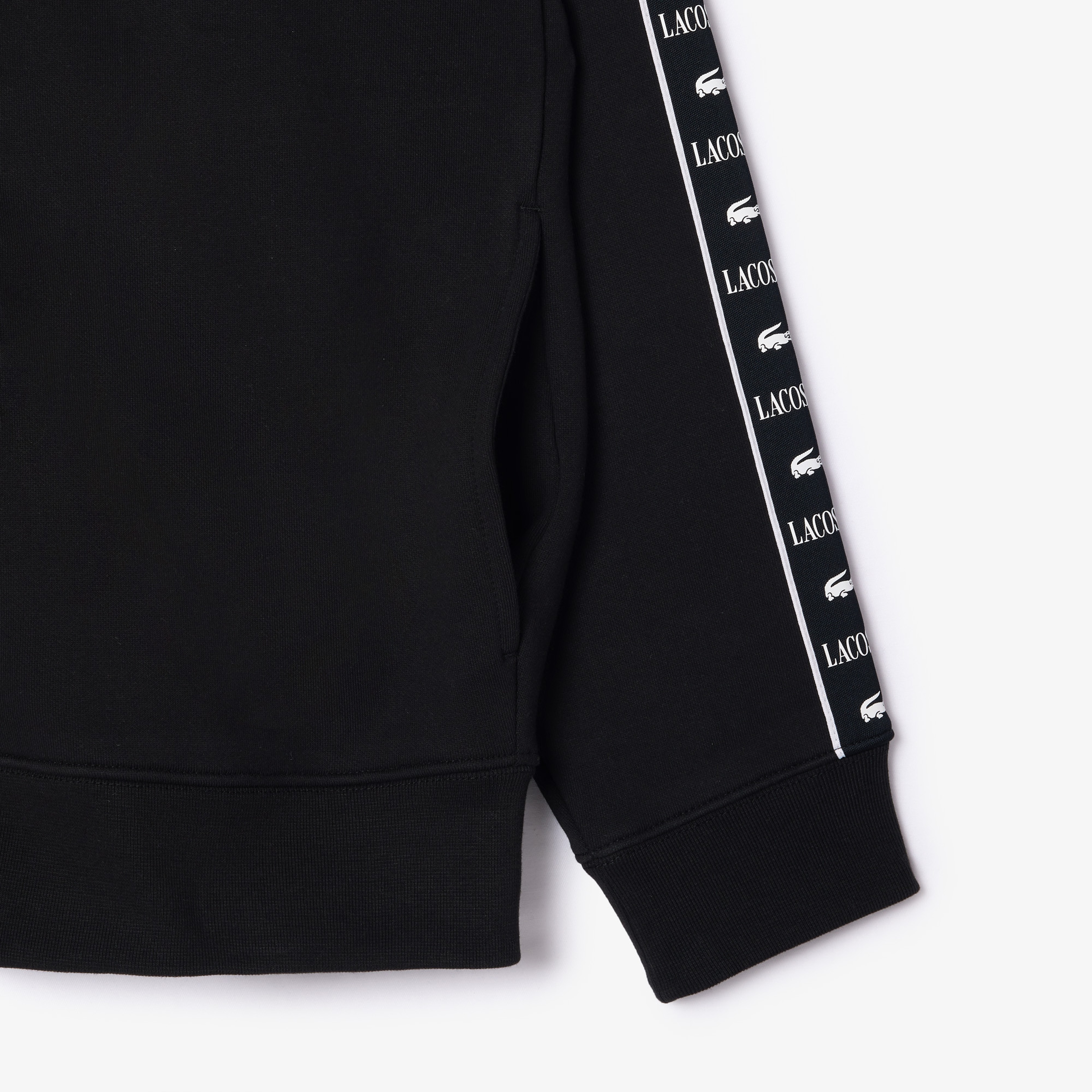 Erkek Classic Fit Dik Yaka Baskılı Siyah Sweatshirt