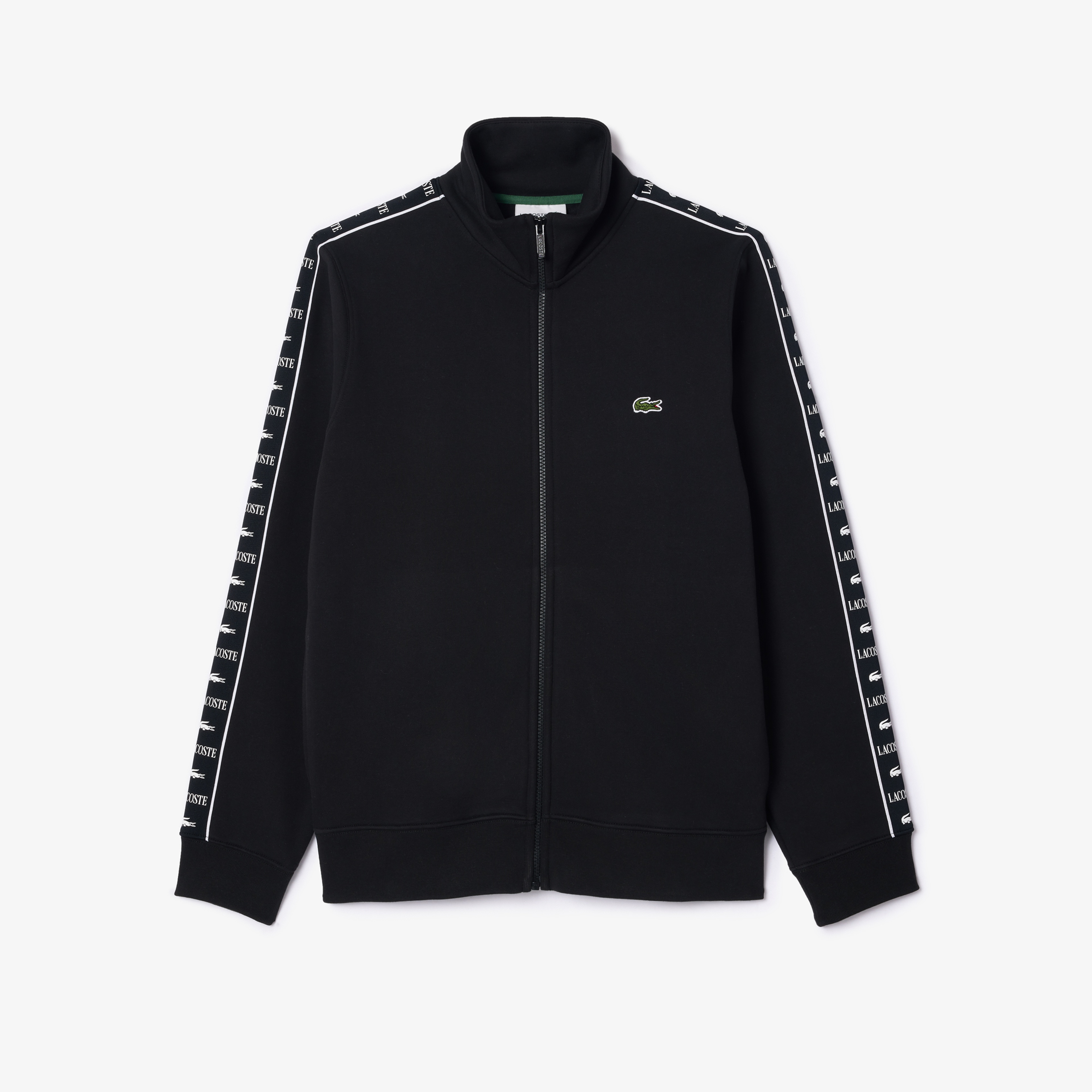 Erkek Classic Fit Dik Yaka Baskılı Siyah Sweatshirt