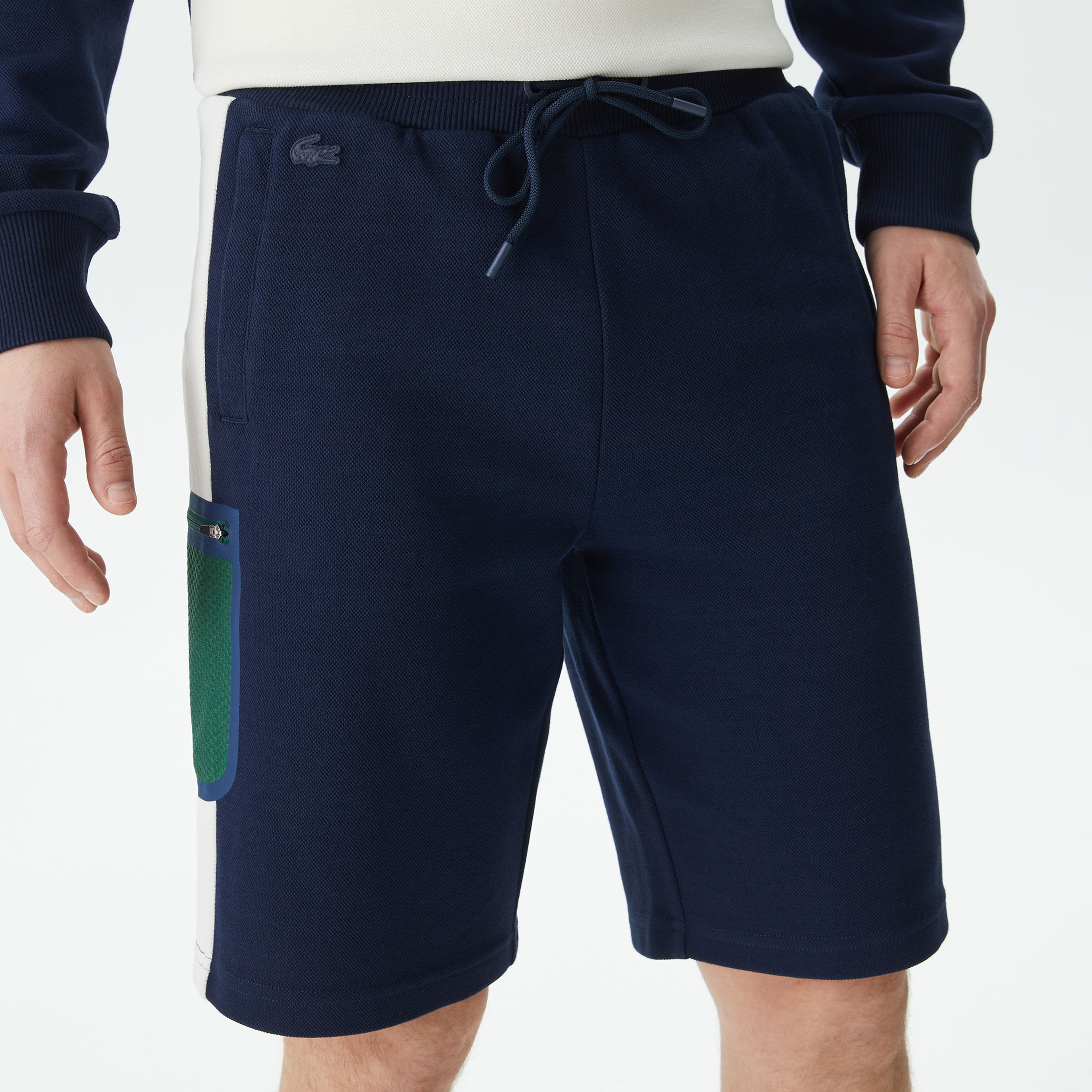 Erkek Relaxed Fit Renk Bloklu Lacivert Şort