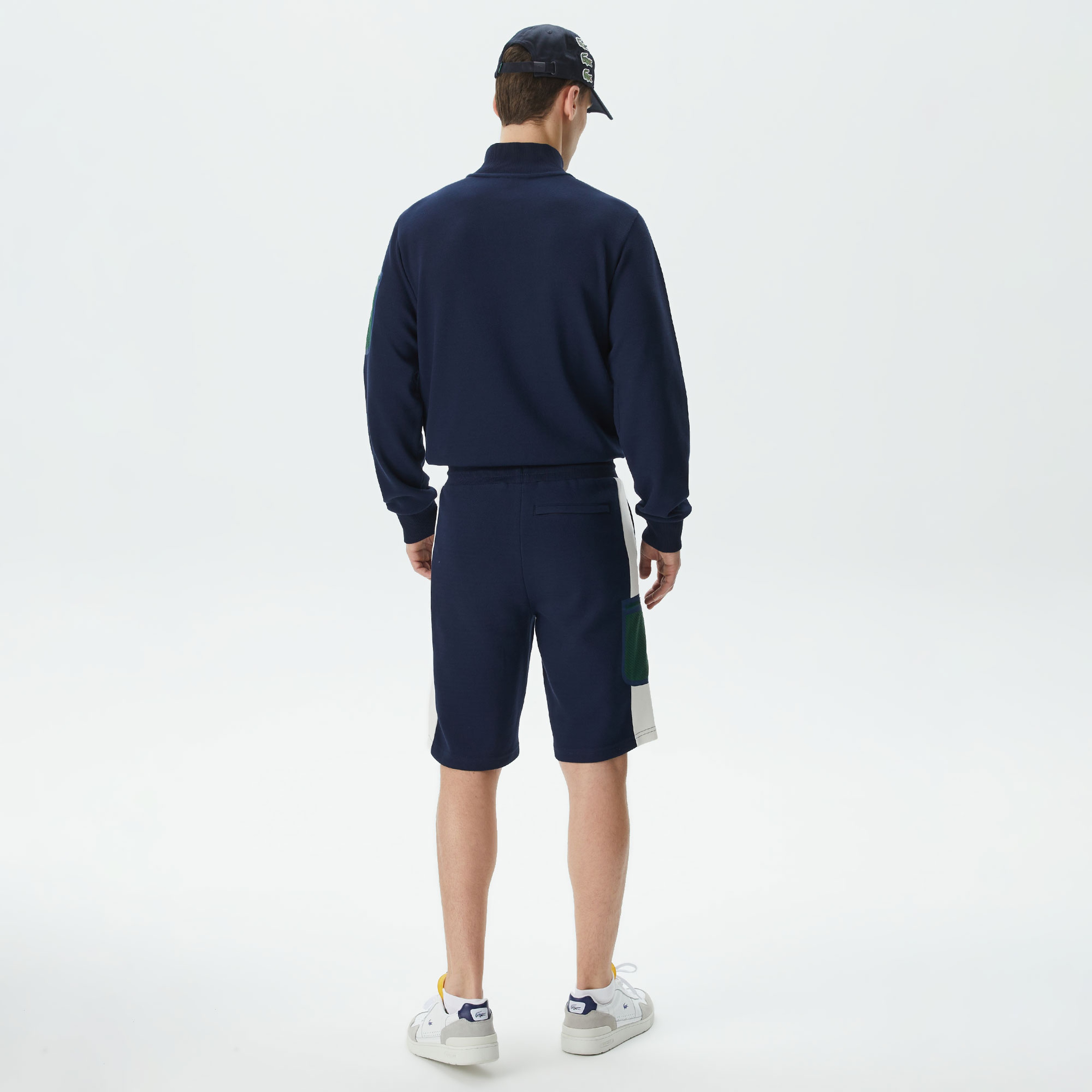 Erkek Relaxed Fit Renk Bloklu Lacivert Şort