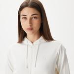 Kadın Regular Fit Kapüşonlu Beyaz Sweatshirt