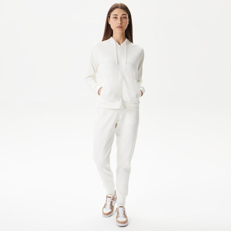 Kadın Regular Fit Kapüşonlu Beyaz Sweatshirt