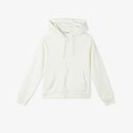 Kadın Regular Fit Kapüşonlu Beyaz Sweatshirt