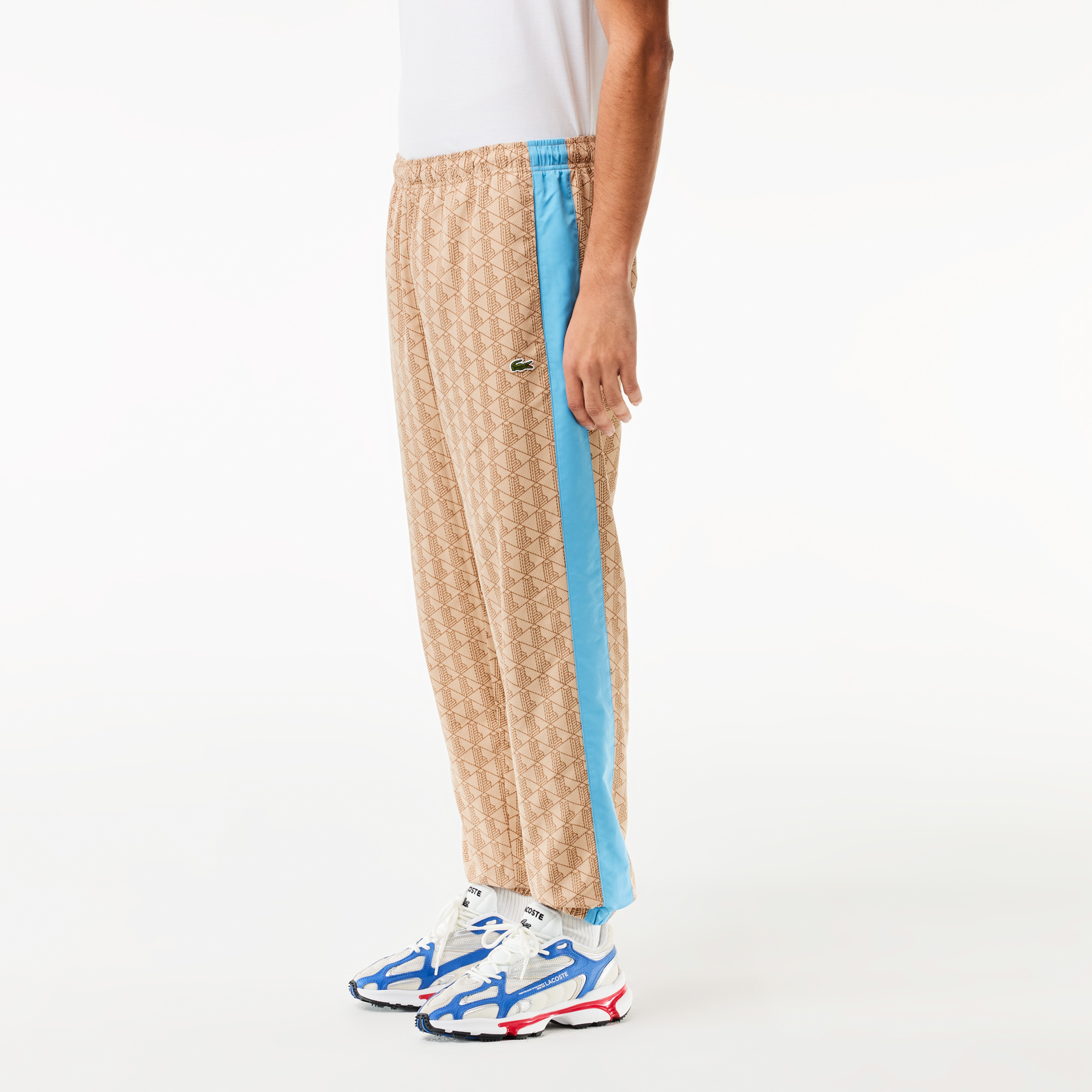 Erkek Regular Fit Monogram Bej Eşofman Altı