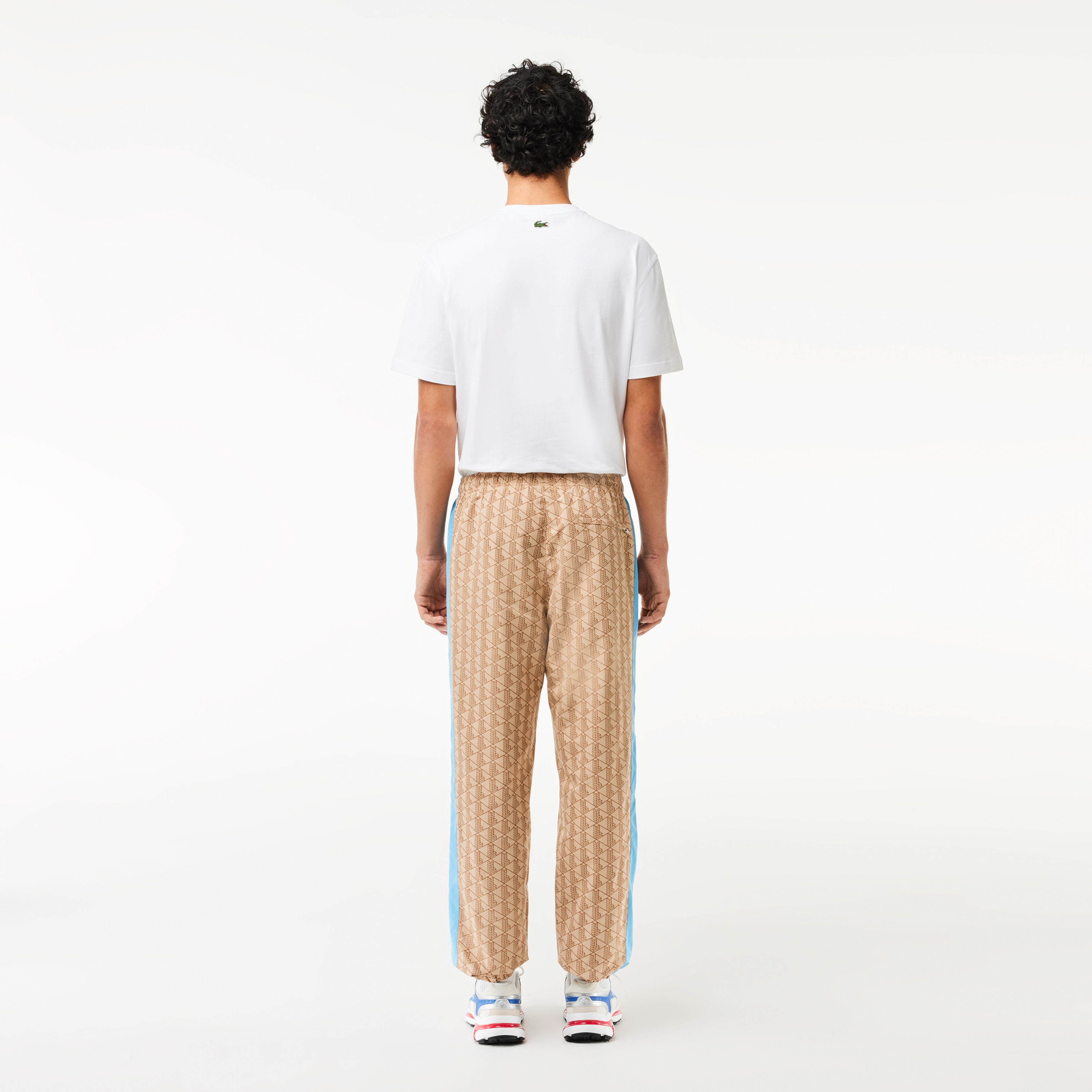 Erkek Regular Fit Monogram Bej Eşofman Altı