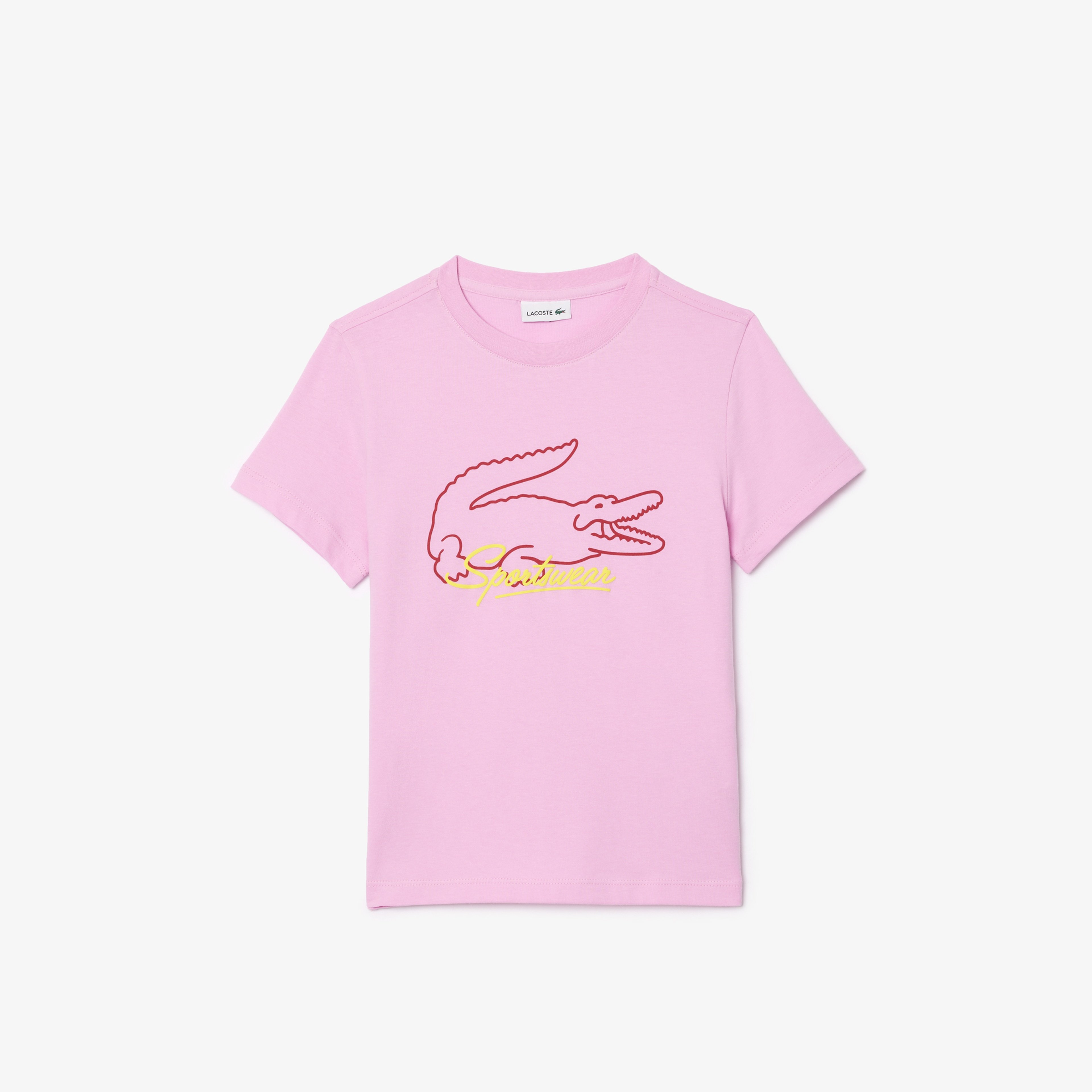 Çocuk Bisiklet Yaka Baskılı Pembe T-Shirt