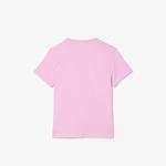 Çocuk Bisiklet Yaka Baskılı Pembe T-Shirt