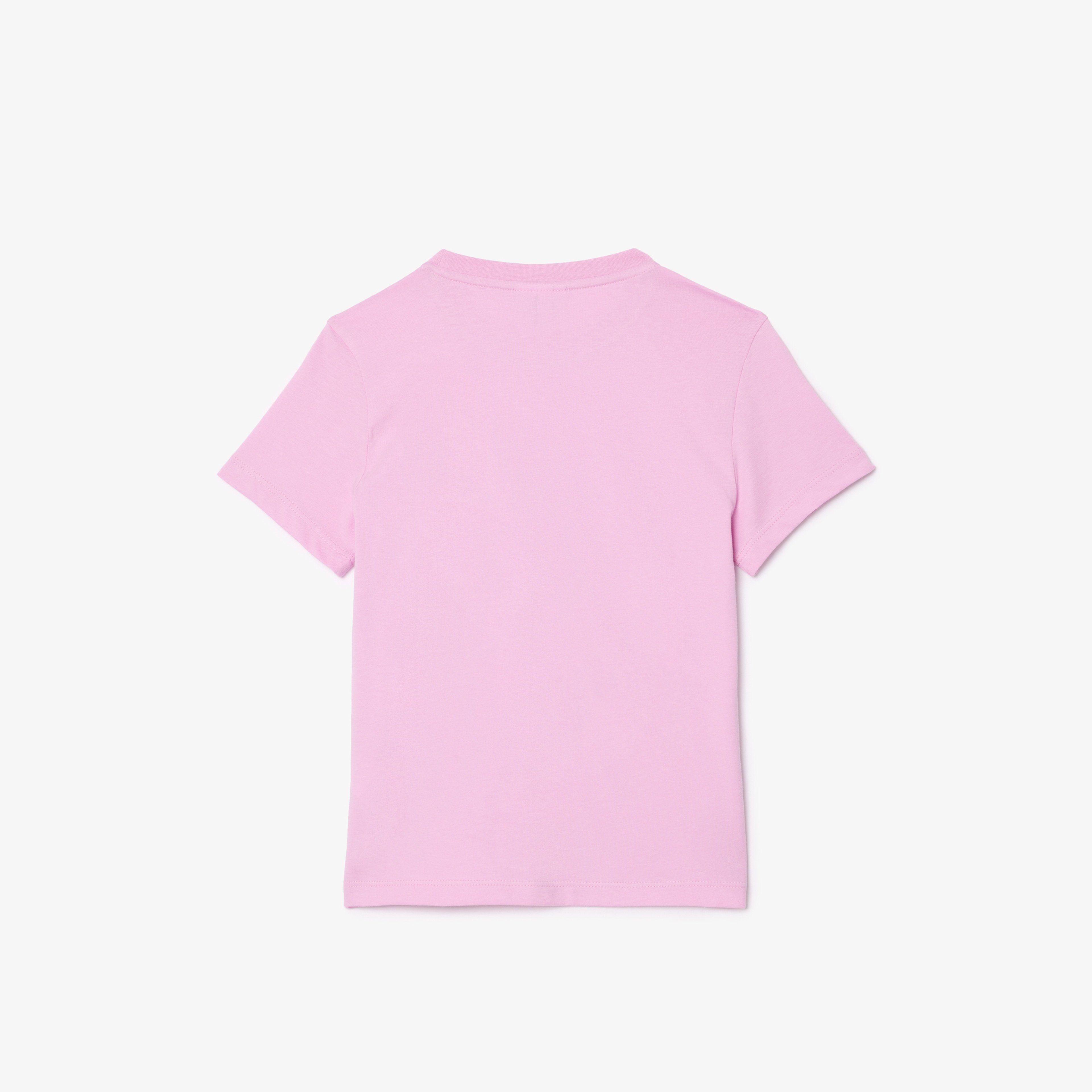 Çocuk Bisiklet Yaka Baskılı Pembe T-Shirt