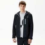 Erkek Kapüşonlu Siyah Yağmurluk