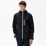 Erkek Kapüşonlu Siyah Yağmurluk