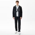 Erkek Kapüşonlu Siyah Yağmurluk