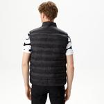 Erkek Kapüşonlu Siyah Çıkarılabilir Yelek Detaylı Mont