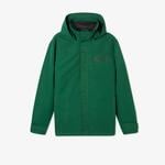 Erkek Kapüşonlu Yeşil Çıkarılabilir Yelek Detaylı Mont