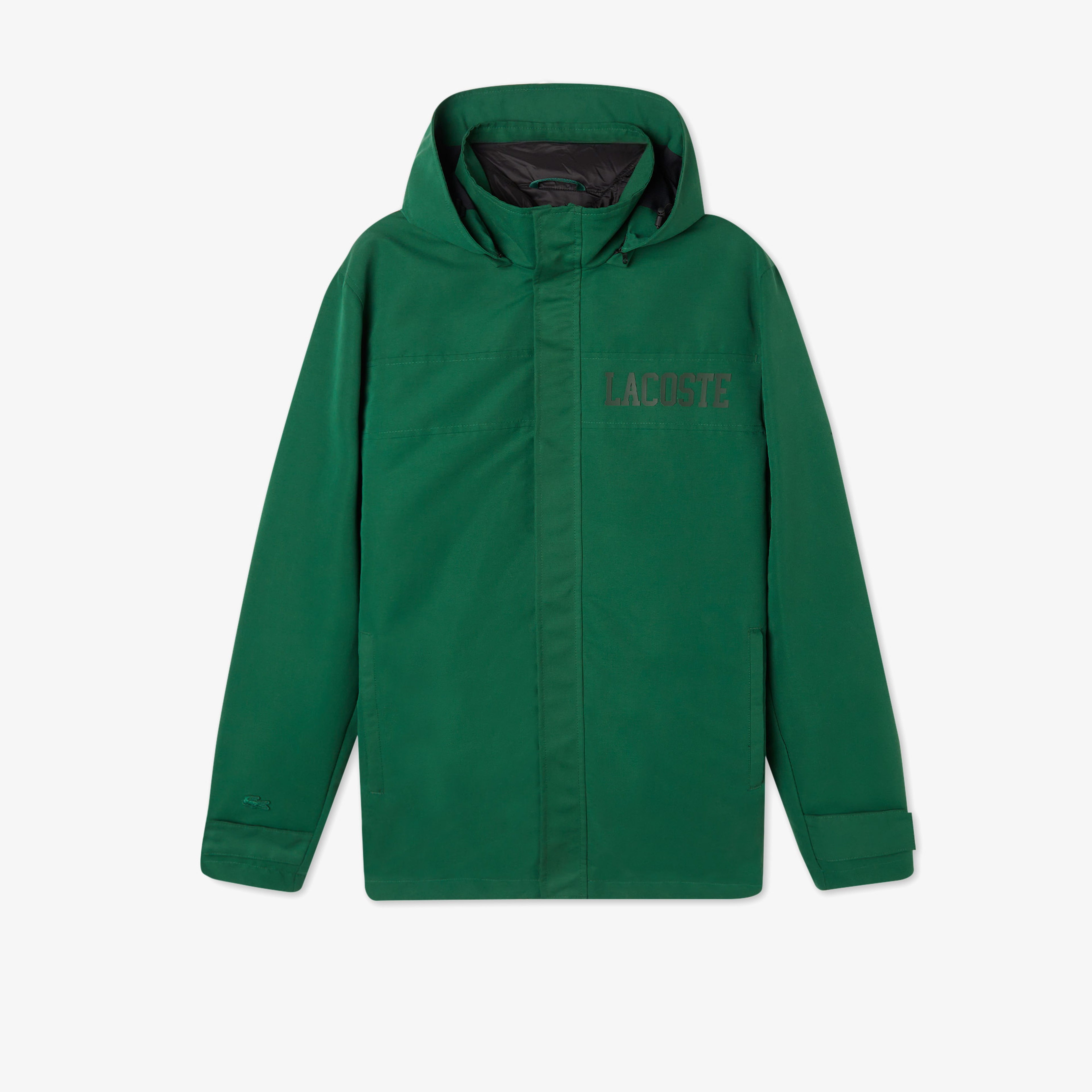 Erkek Kapüşonlu Yeşil Çıkarılabilir Yelek Detaylı Mont