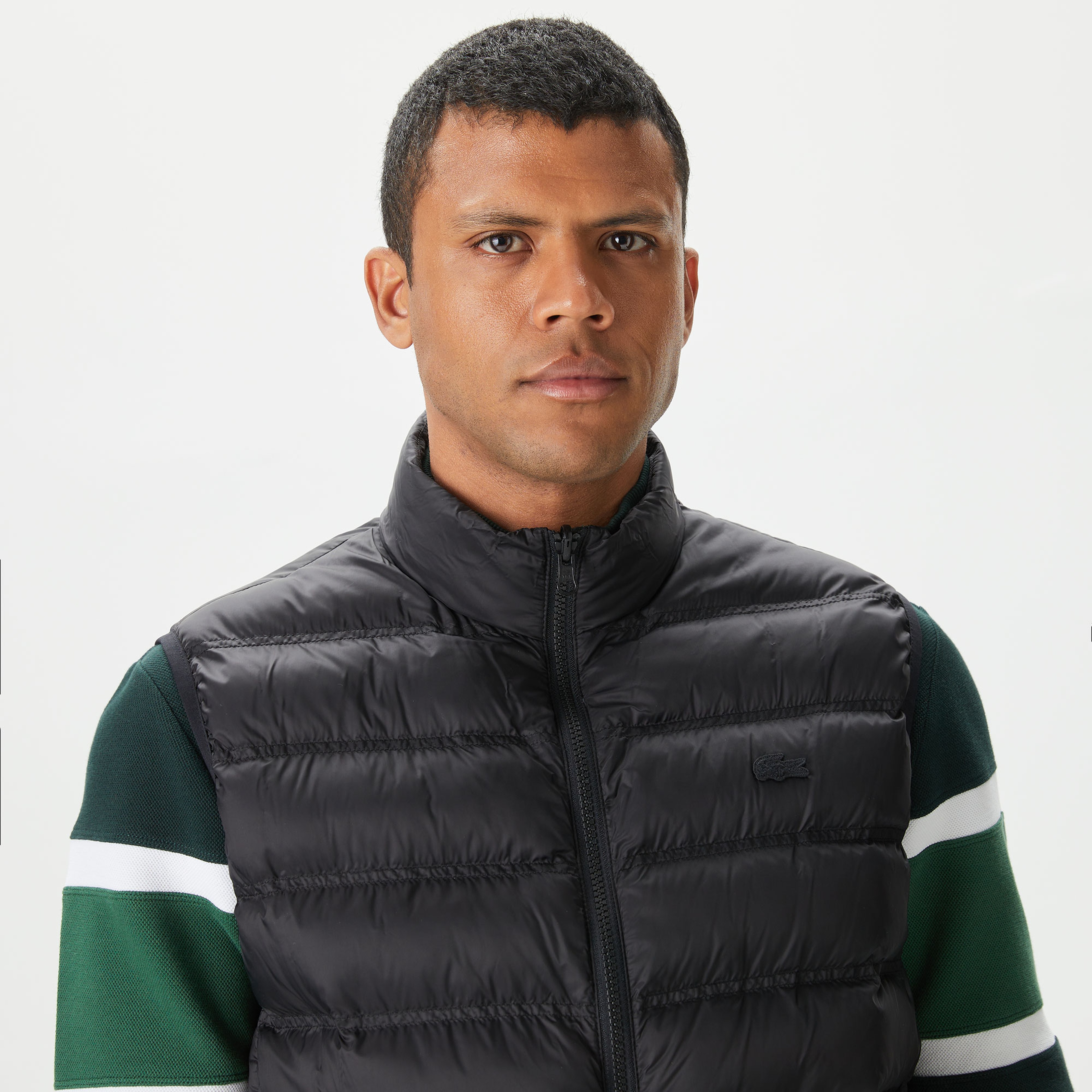 Erkek Kapüşonlu Yeşil Çıkarılabilir Yelek Detaylı Mont