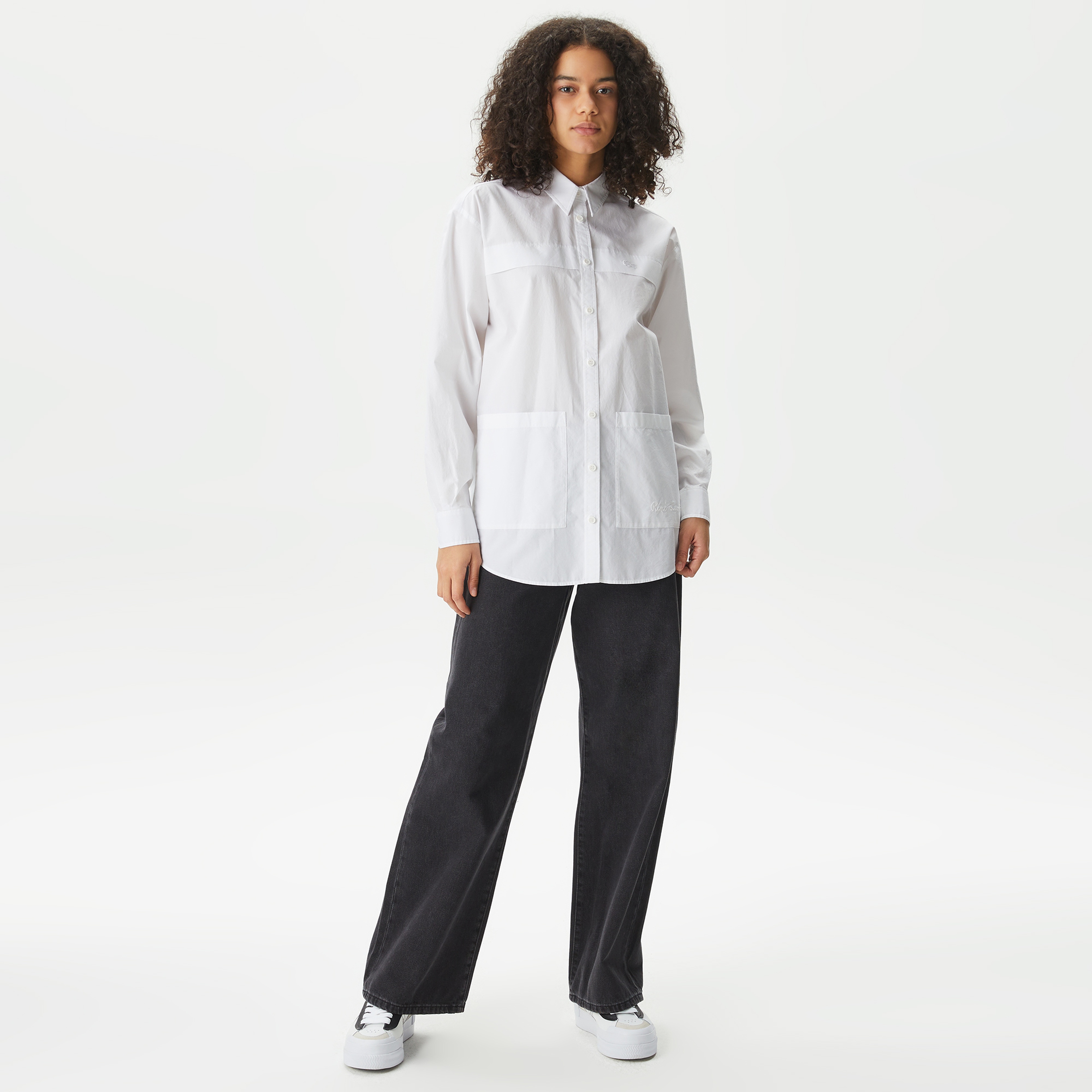 Kadın Relaxed Fit Beyaz Gömlek