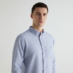 GANT Erkek Mavi Regular Fit Klasik Yaka Çizgili Gömlek