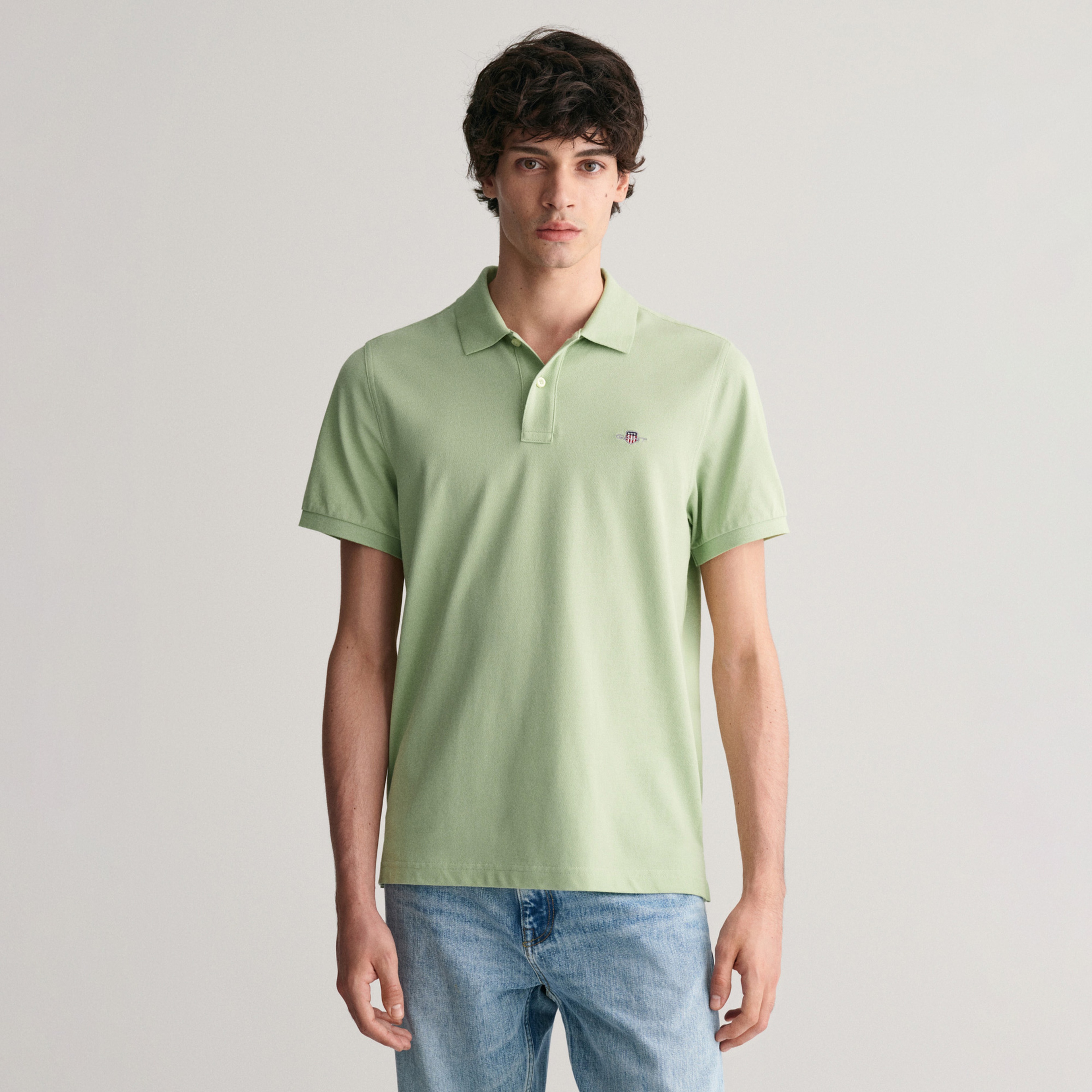 GANT Erkek Yeşil Regular Fit Polo