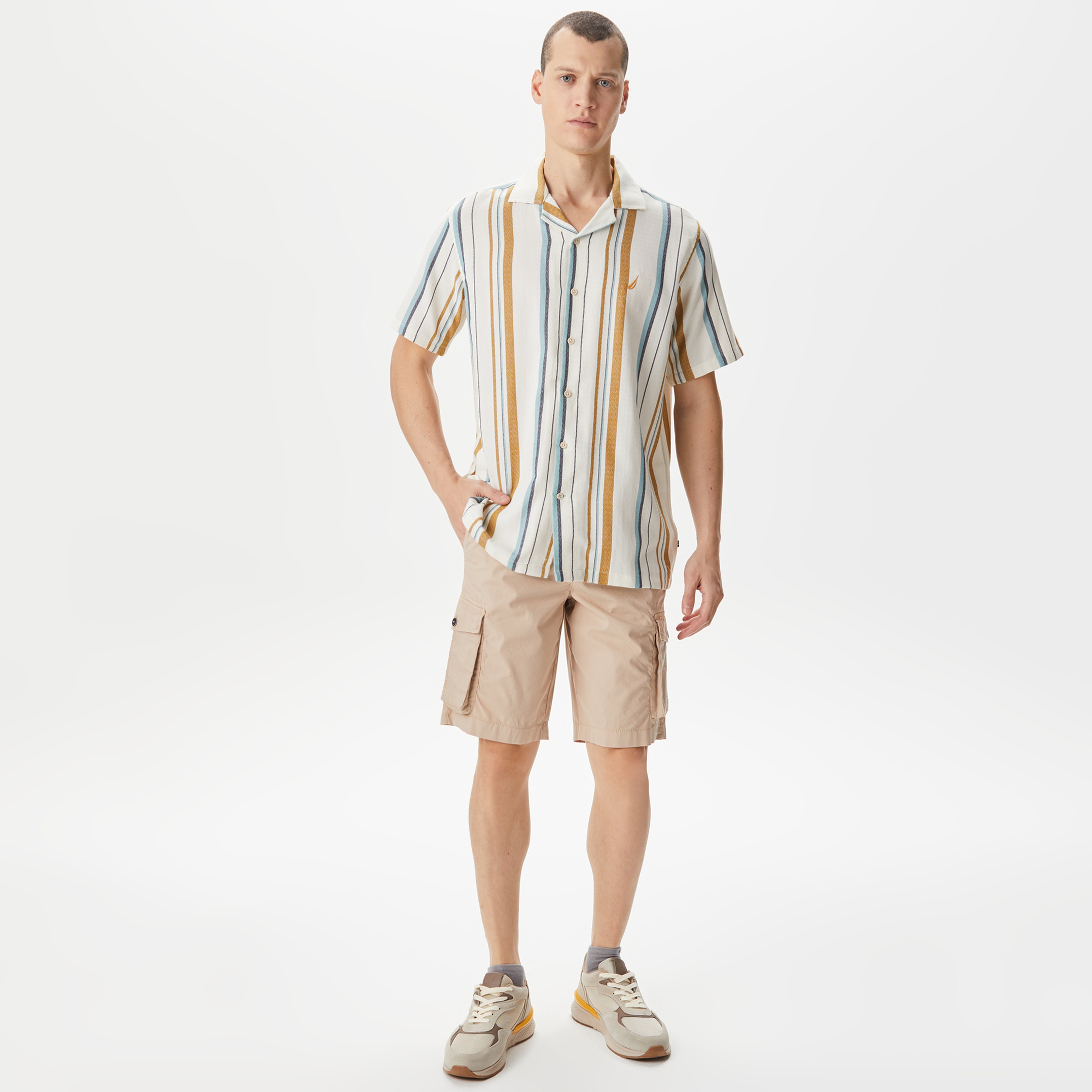 Nautica Erkek Bej Bermuda Şort