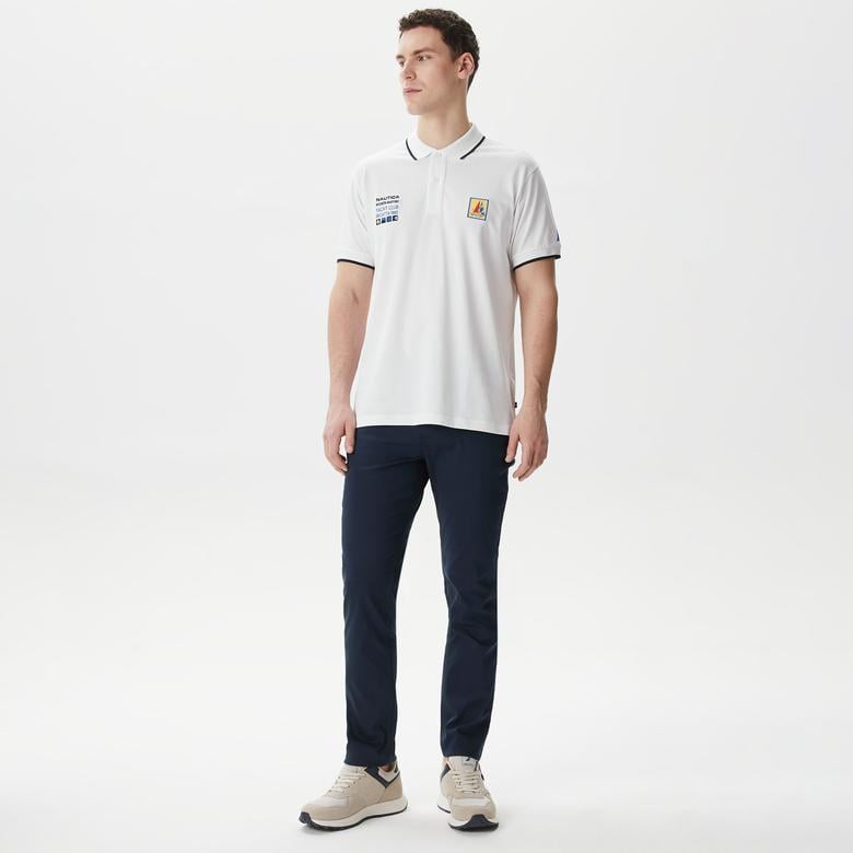 Nautica Erkek Beyaz Classic Fit Polo