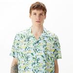 Nautica Erkek Mavi Classic Fit Kısa Kollu Desenli Gömlek