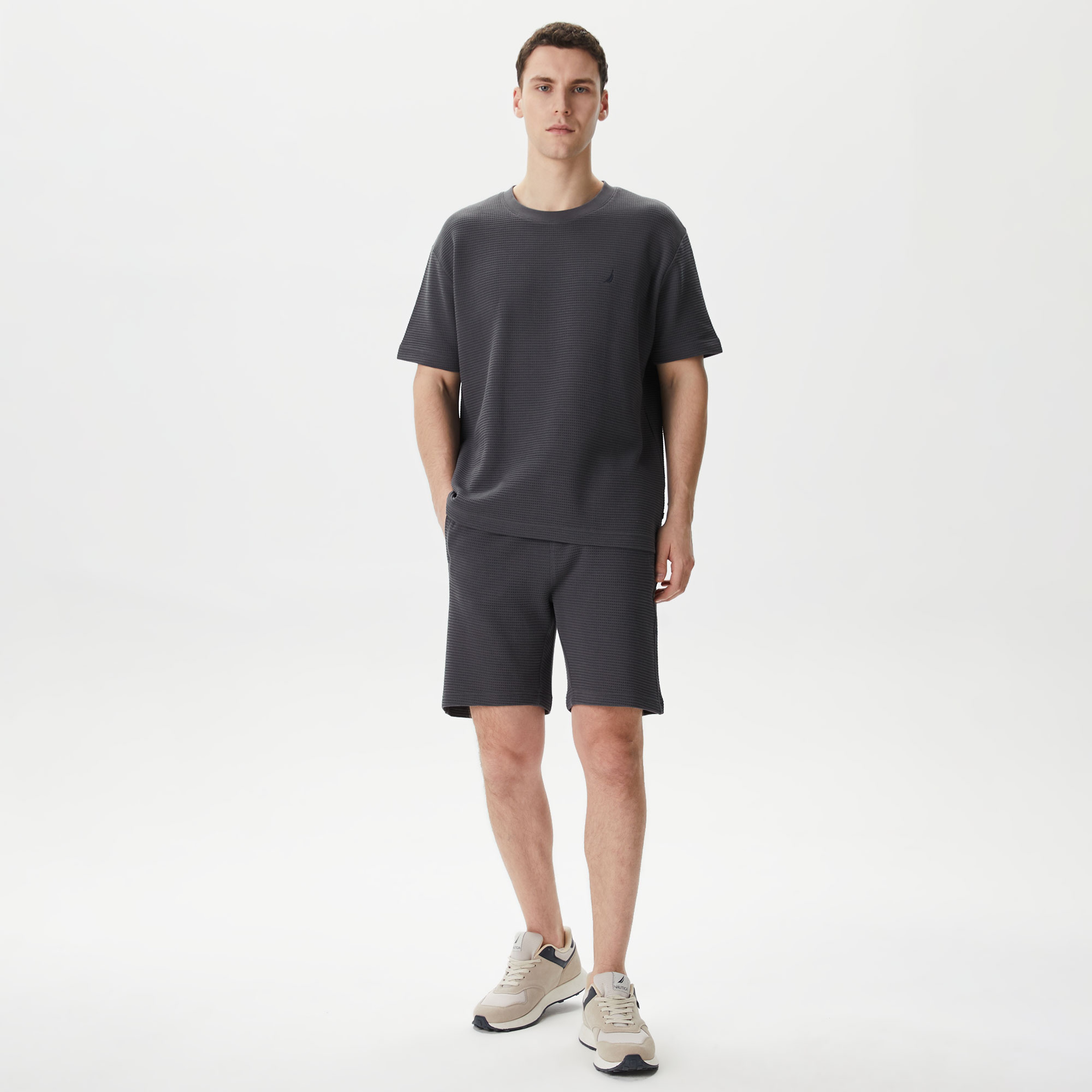 Nautica Erkek Gri Oversize T-Shirt