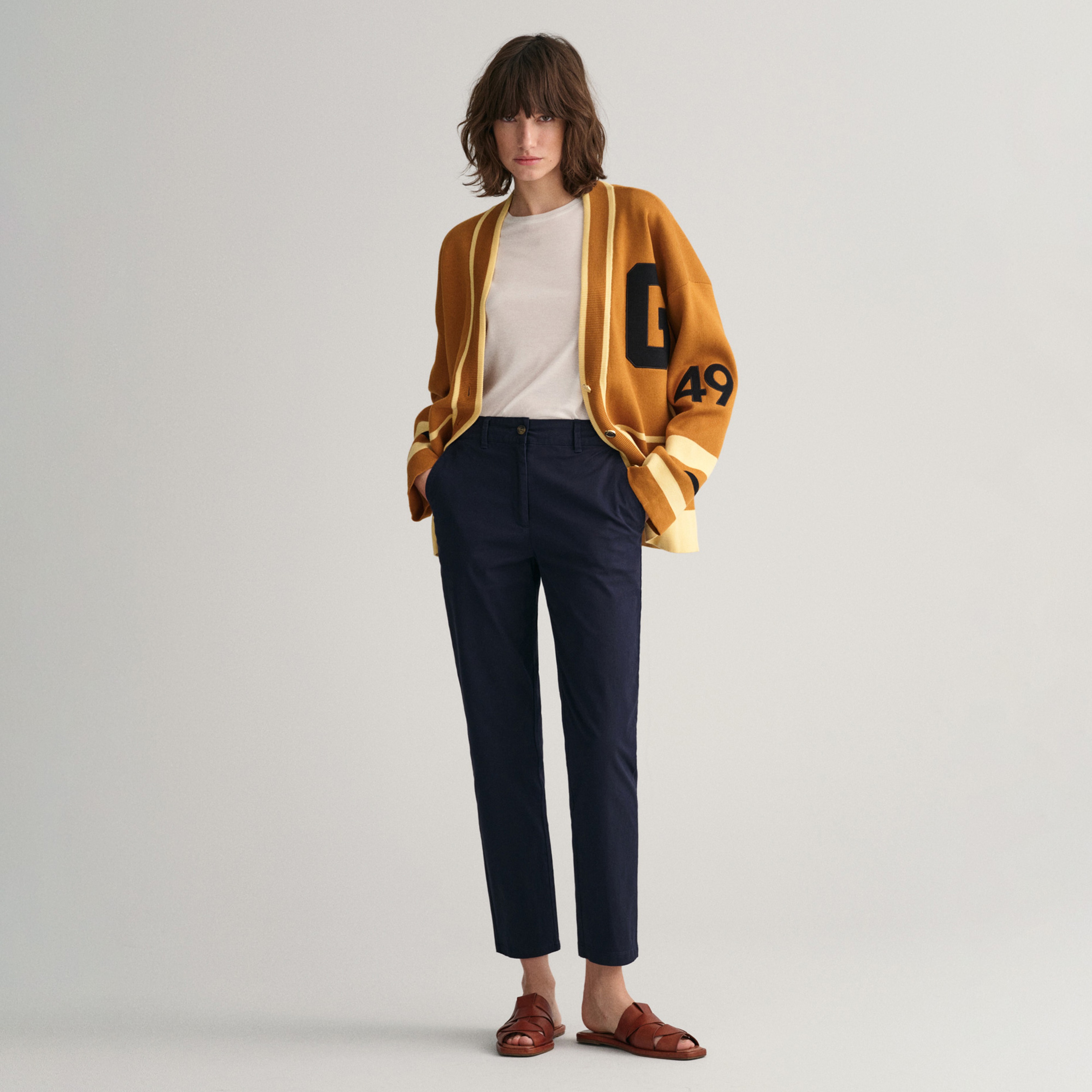 GANT Kadın Lacivert Slim Fit Pantolon