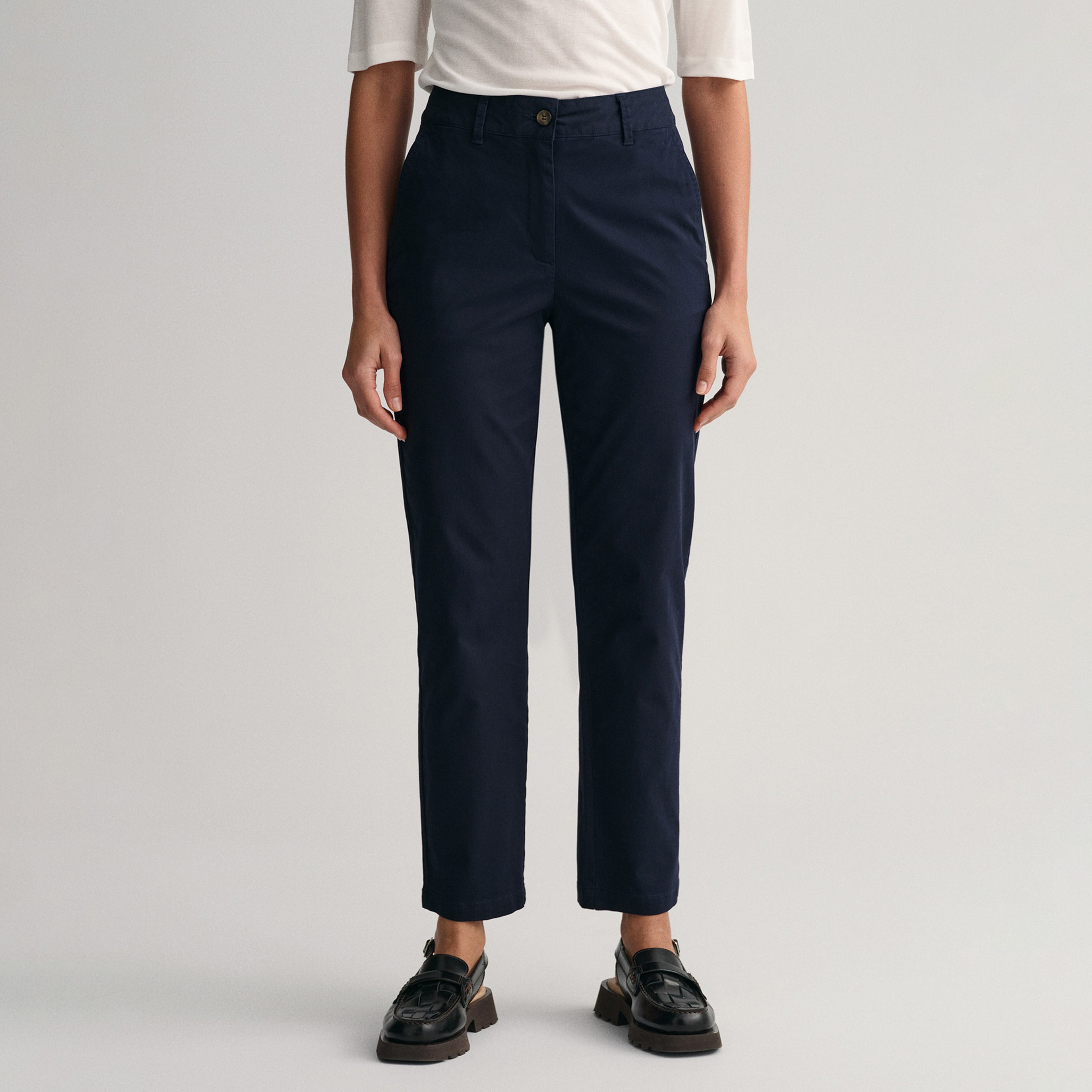GANT Kadın Lacivert Slim Fit Pantolon
