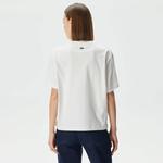 Lacoste Slim Fit Kadın Beyaz T-Shirt
