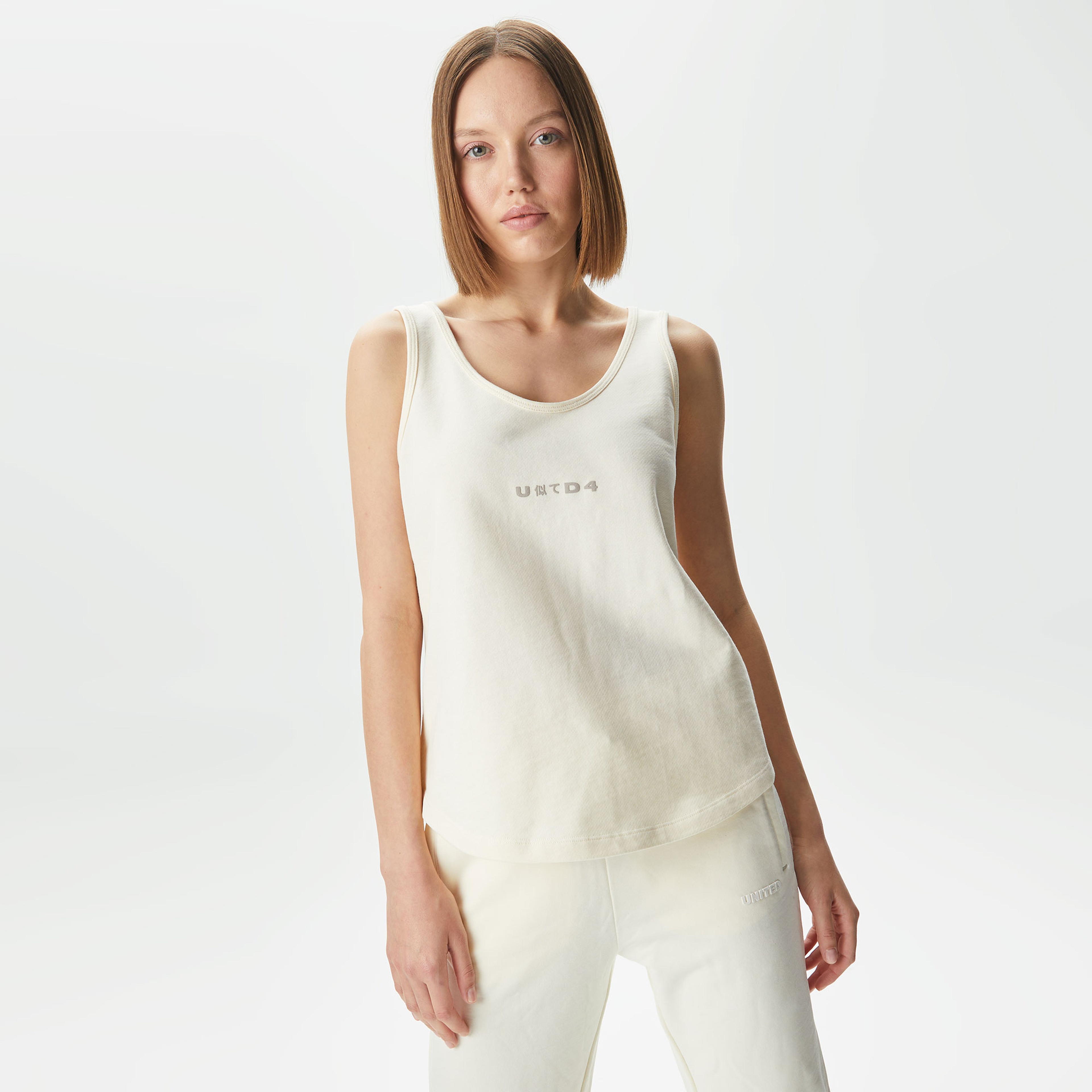 UNITED4 Kadın Krem T-Shirt