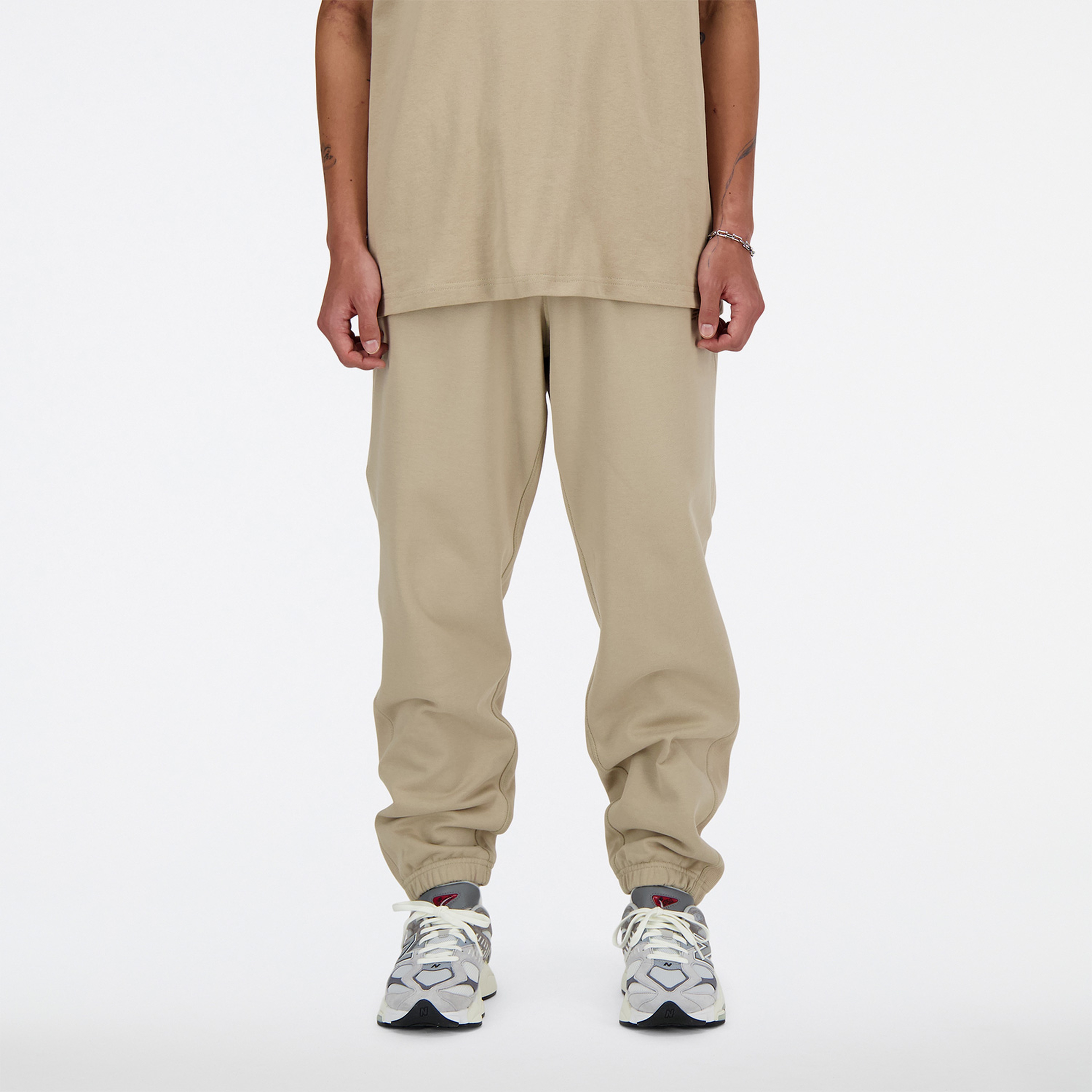 New Balance Athletics French Terry Erkek Krem Eşofman Altı