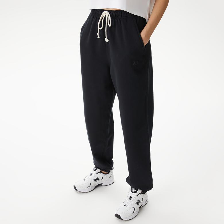 New Balance Athletics French Terry Kadın Siyah Eşofman Altı