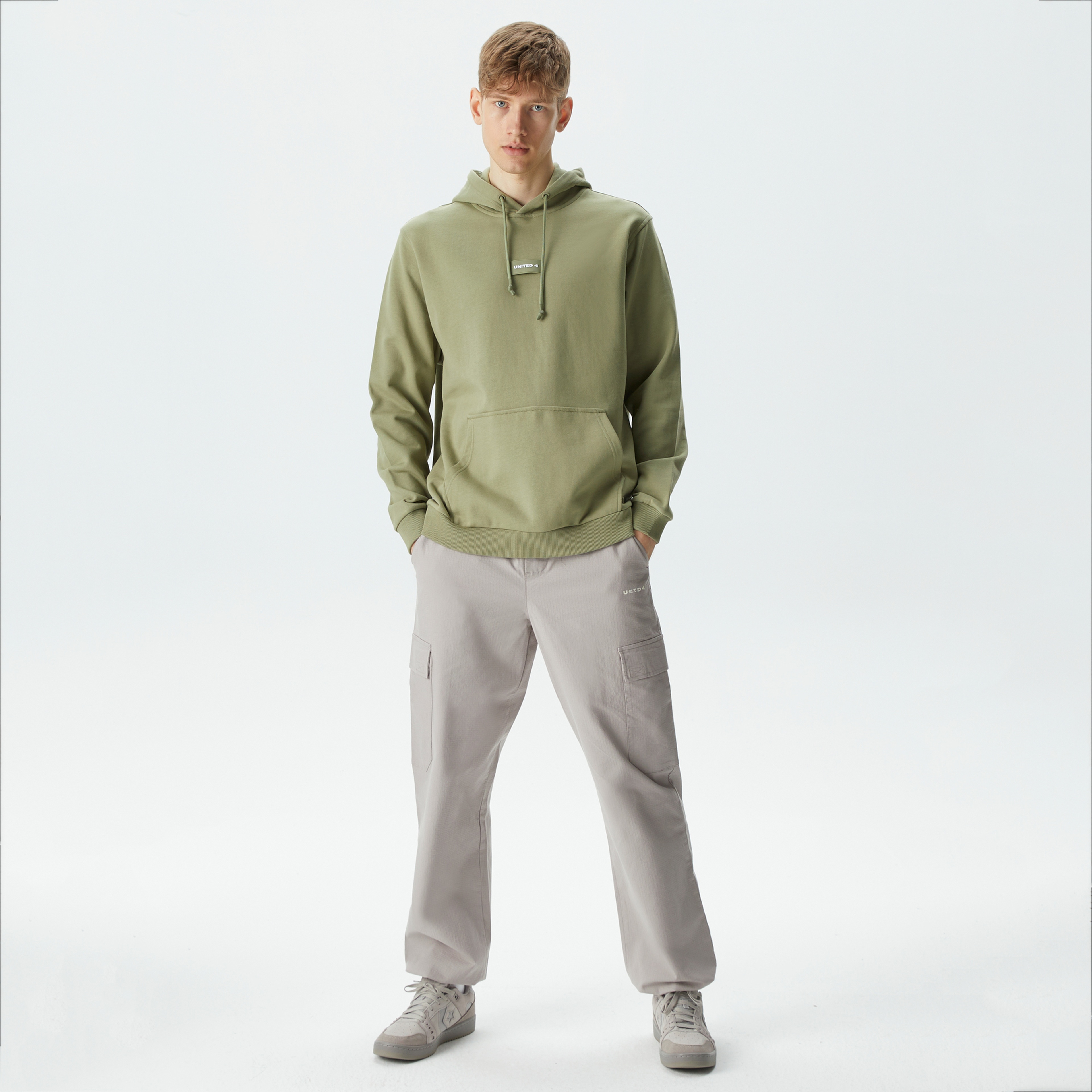 UNITED4 Classic Erkek Haki Hoodie