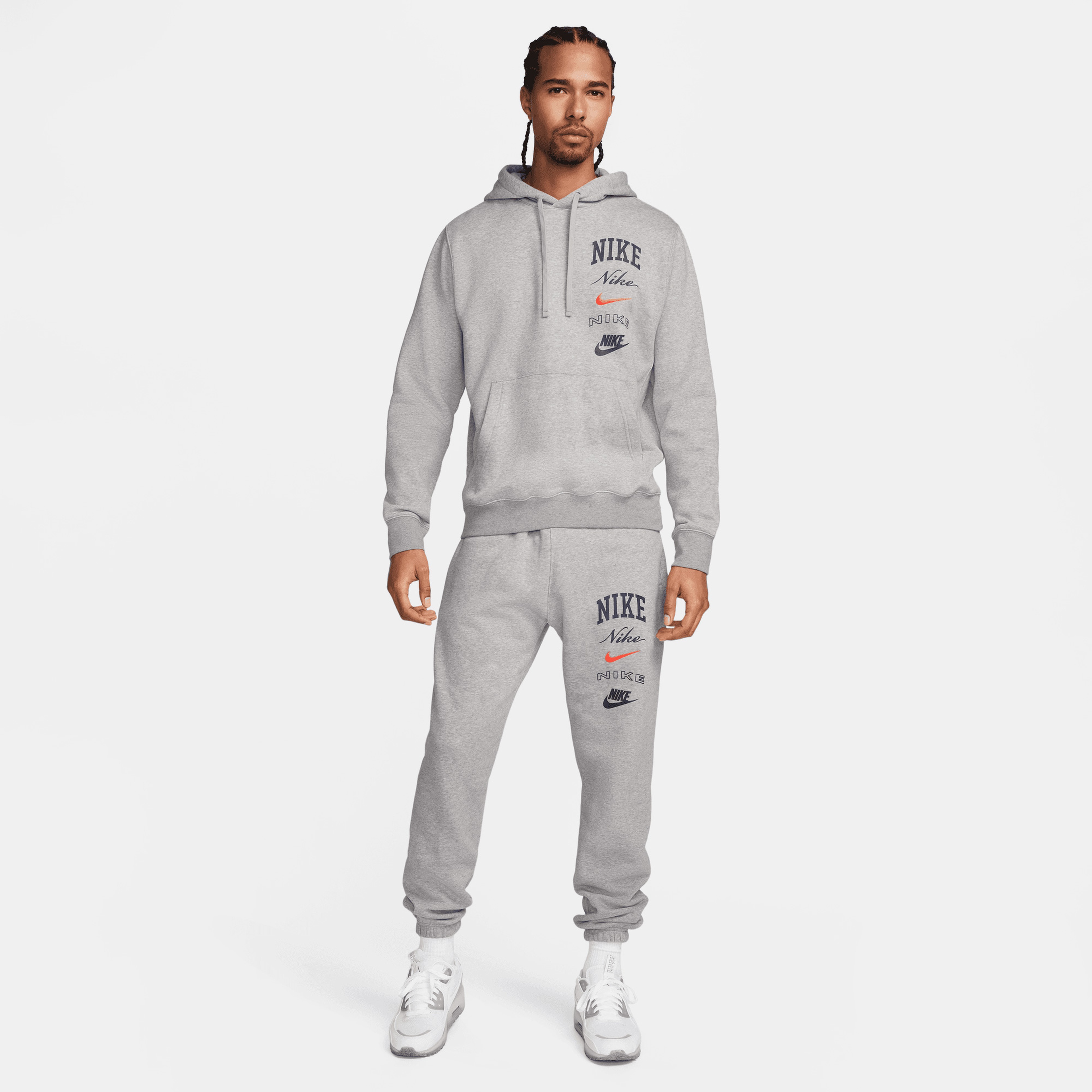 Nike Club Fleece Erkek Gri Hoodie