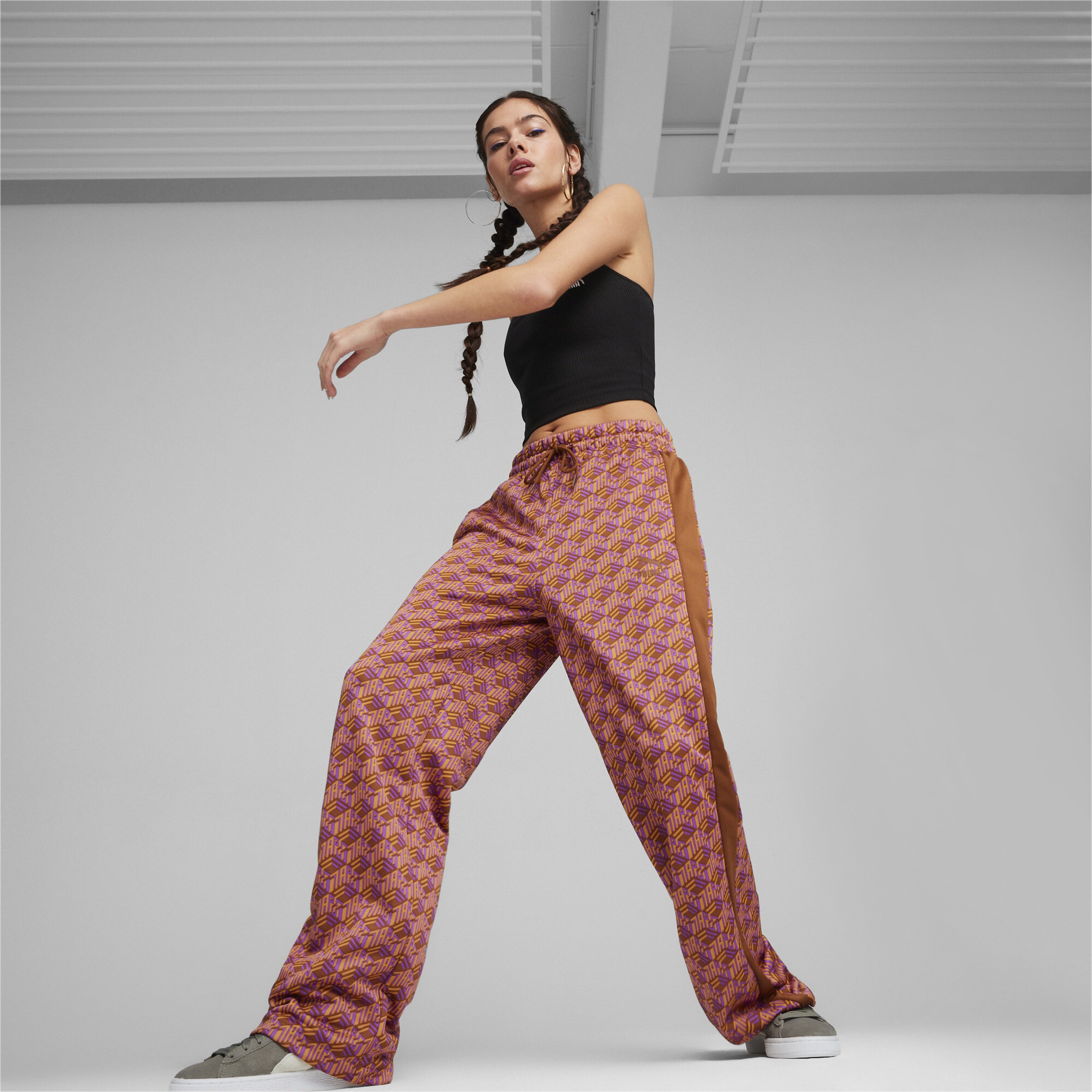 Puma T7 Aop Straight Track Kadın Kahverengi Eşofman Altı