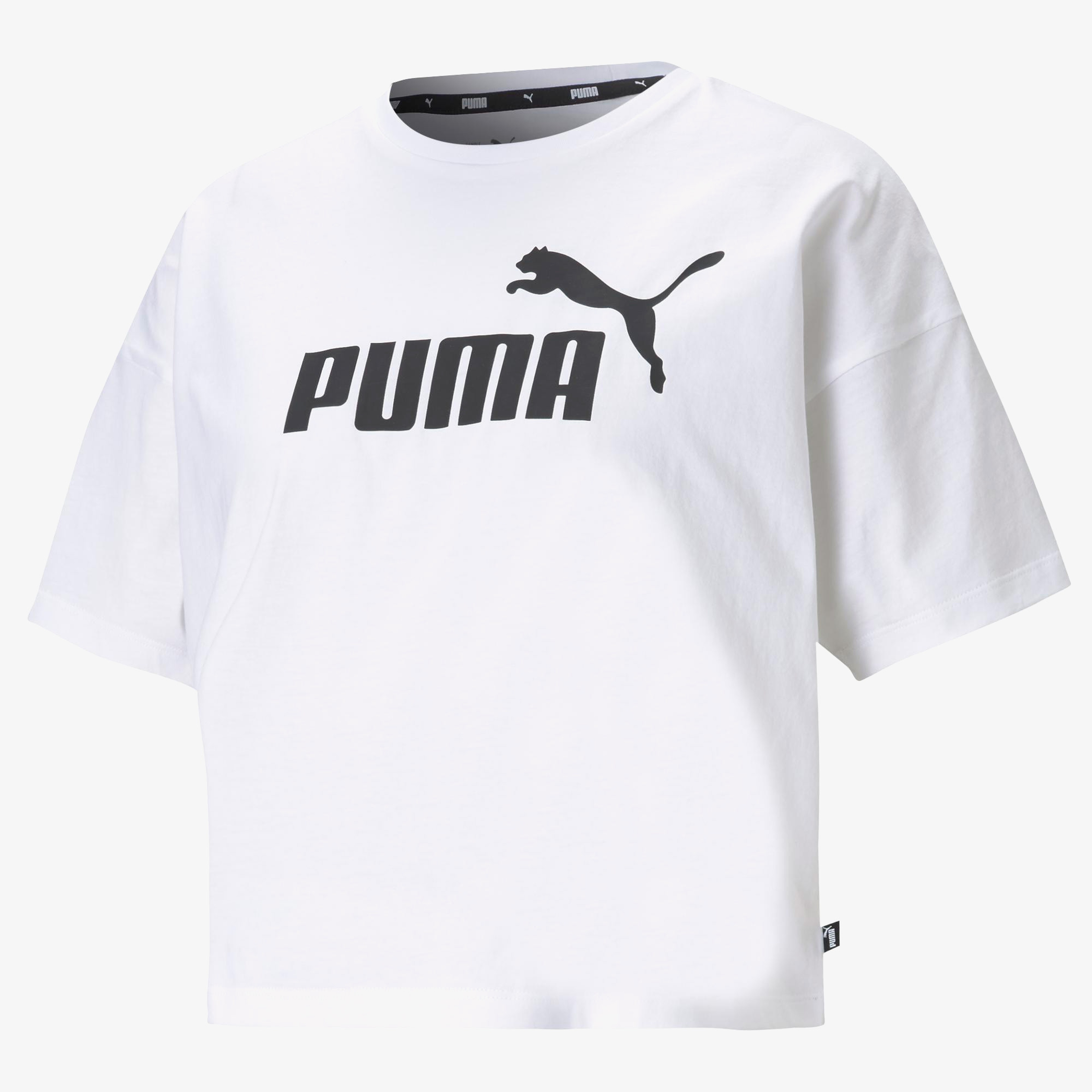 Puma Essentials Logo Kadın Beyaz T-Shirt