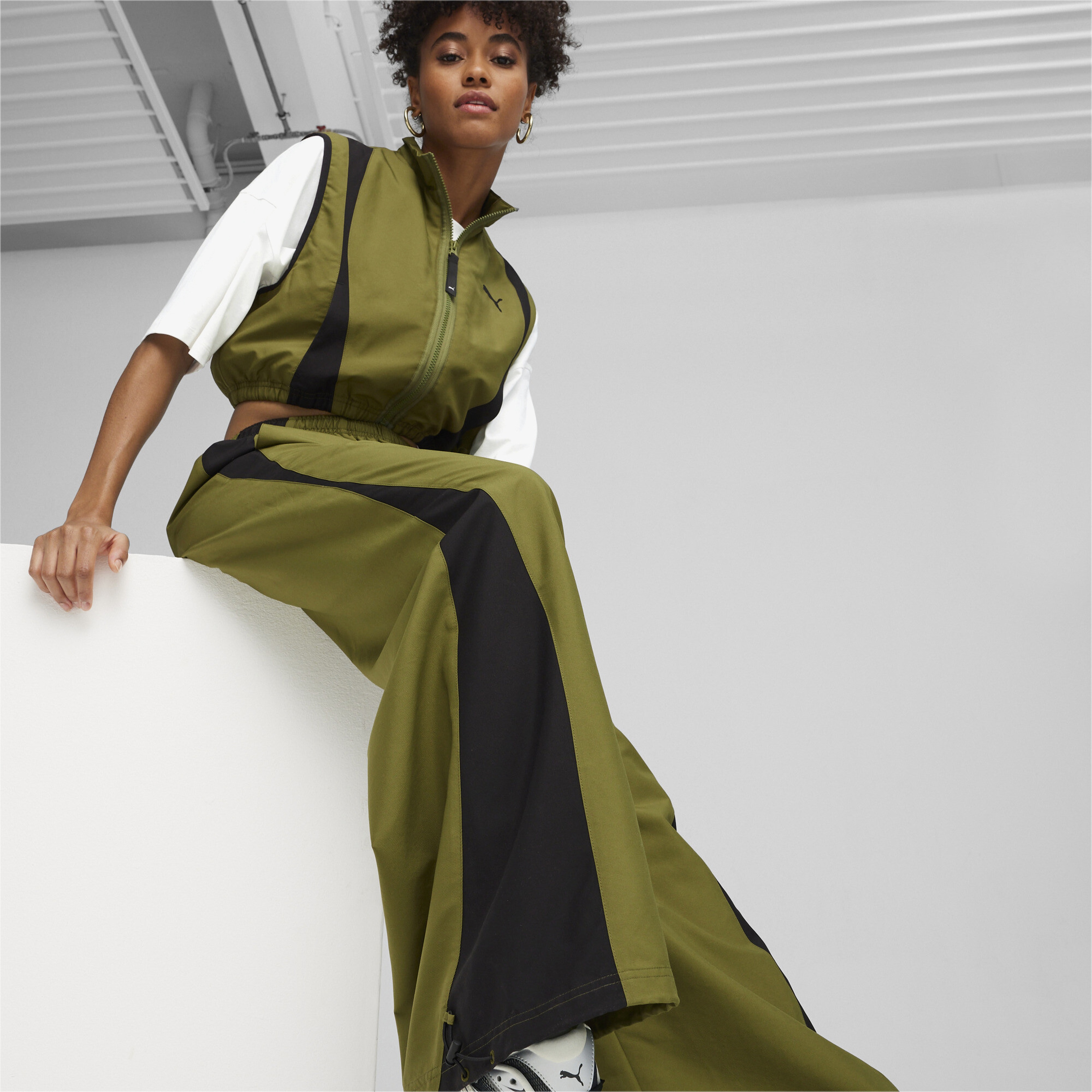 Puma Dare To Parachute Kadın Yeşil Pantolon