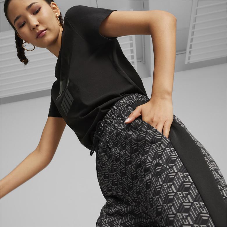 Puma T7 Aop Straight Track Kadın Siyah Eşofman Altı