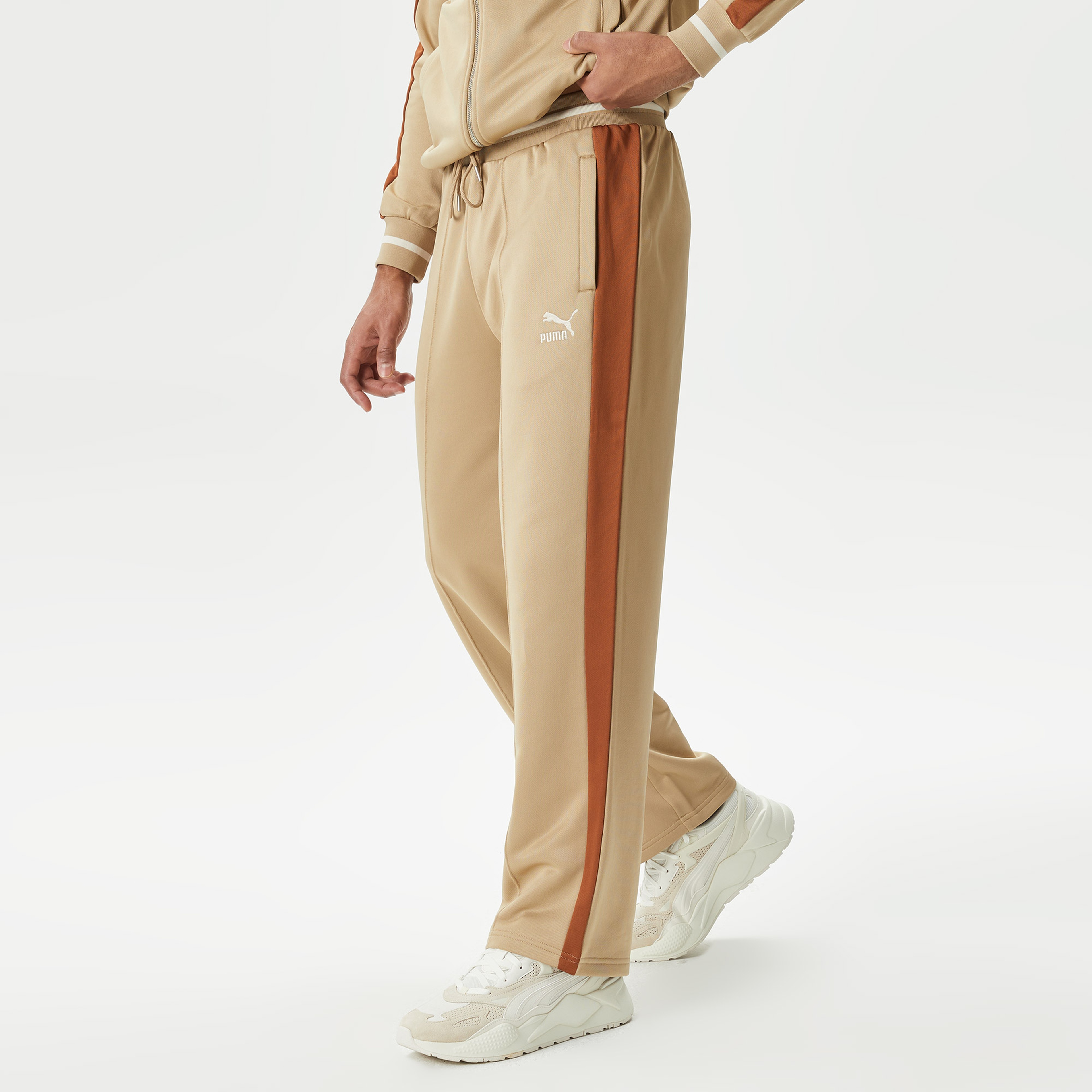 Puma T7 Track Erkek Bej Eşofman Altı