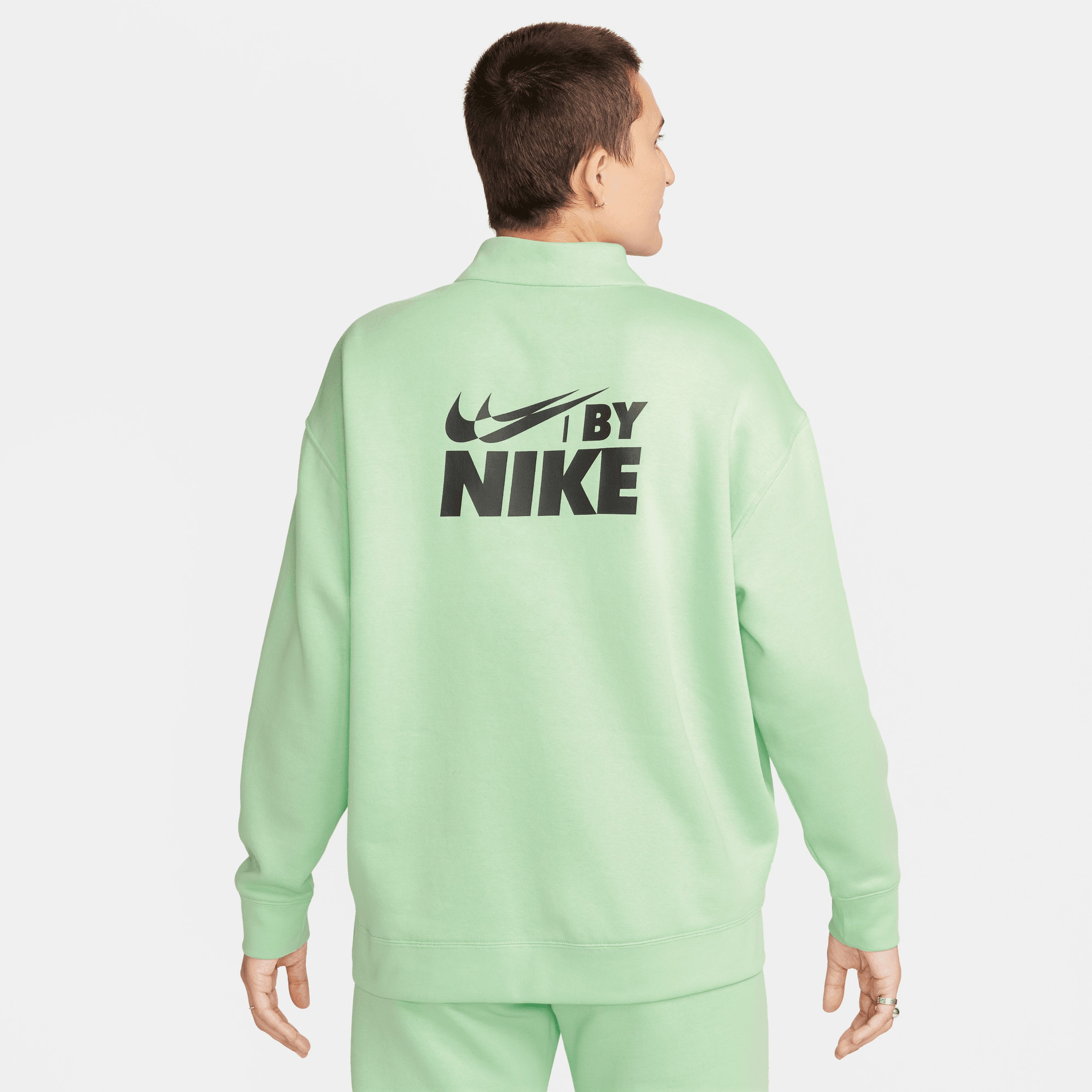 Nike Sportswear Oversized 1/4-Zip Fleece Top Kadın Yeşil Sweatshirt